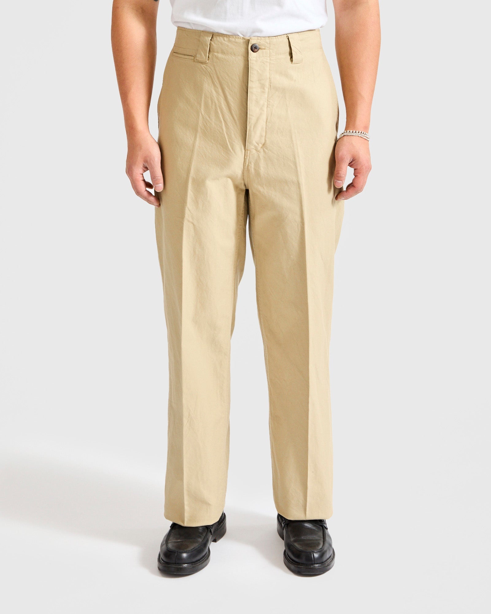 Wide Chino Pants in Beige - 2