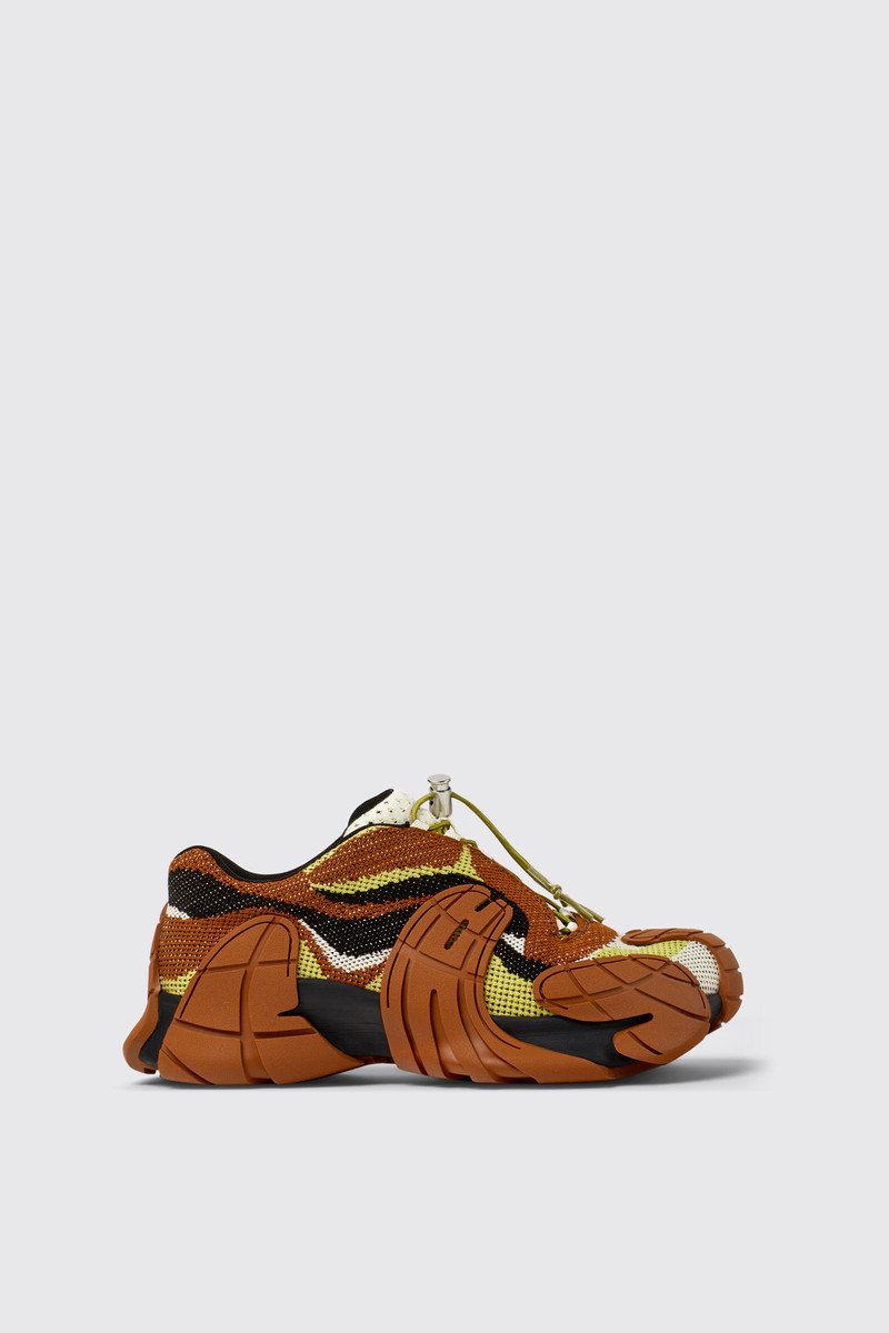 CAMPERLAB Brown-Green Textile Sneakers outlook