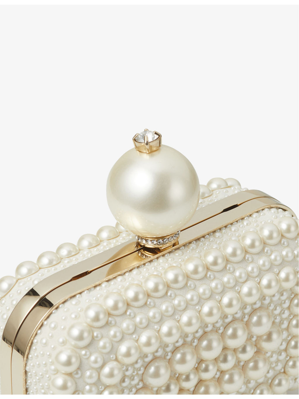 Micro Cloud pearl and crystal-embellished suede clutch bag - 3