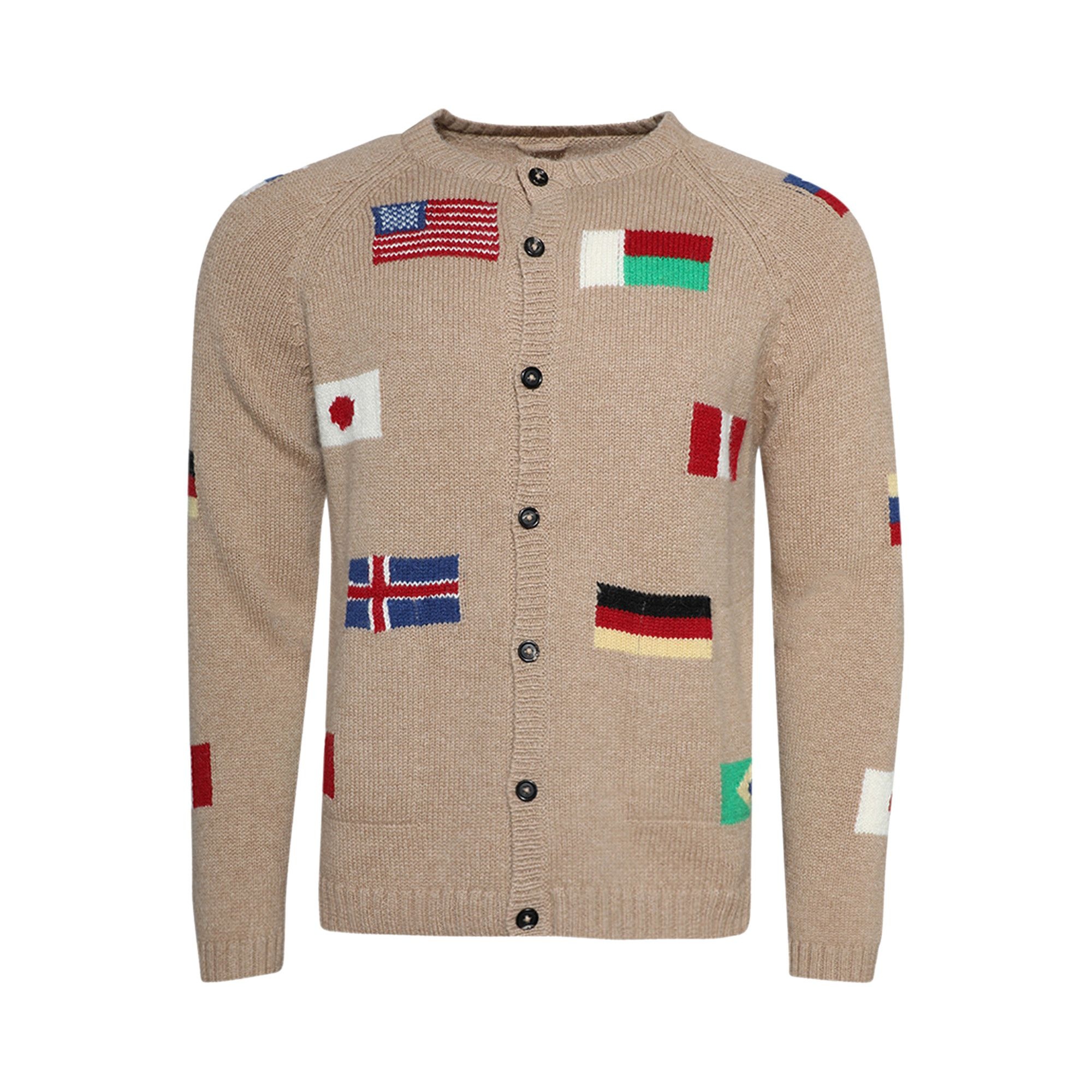 Bode Round The World Cardigan 'Tan' - 1