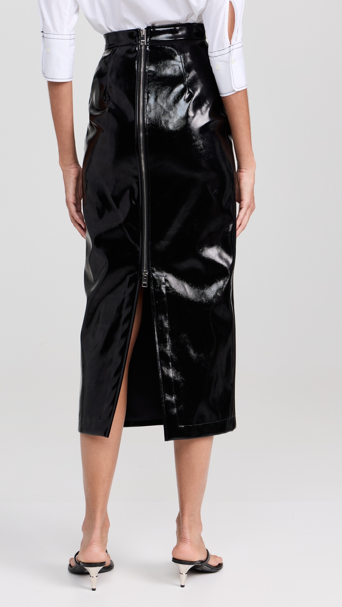 スカート Msgm Patent Leather Midi Skirt Msgm Patent Pencil Skirt - Black - 75% Off | Editorialist