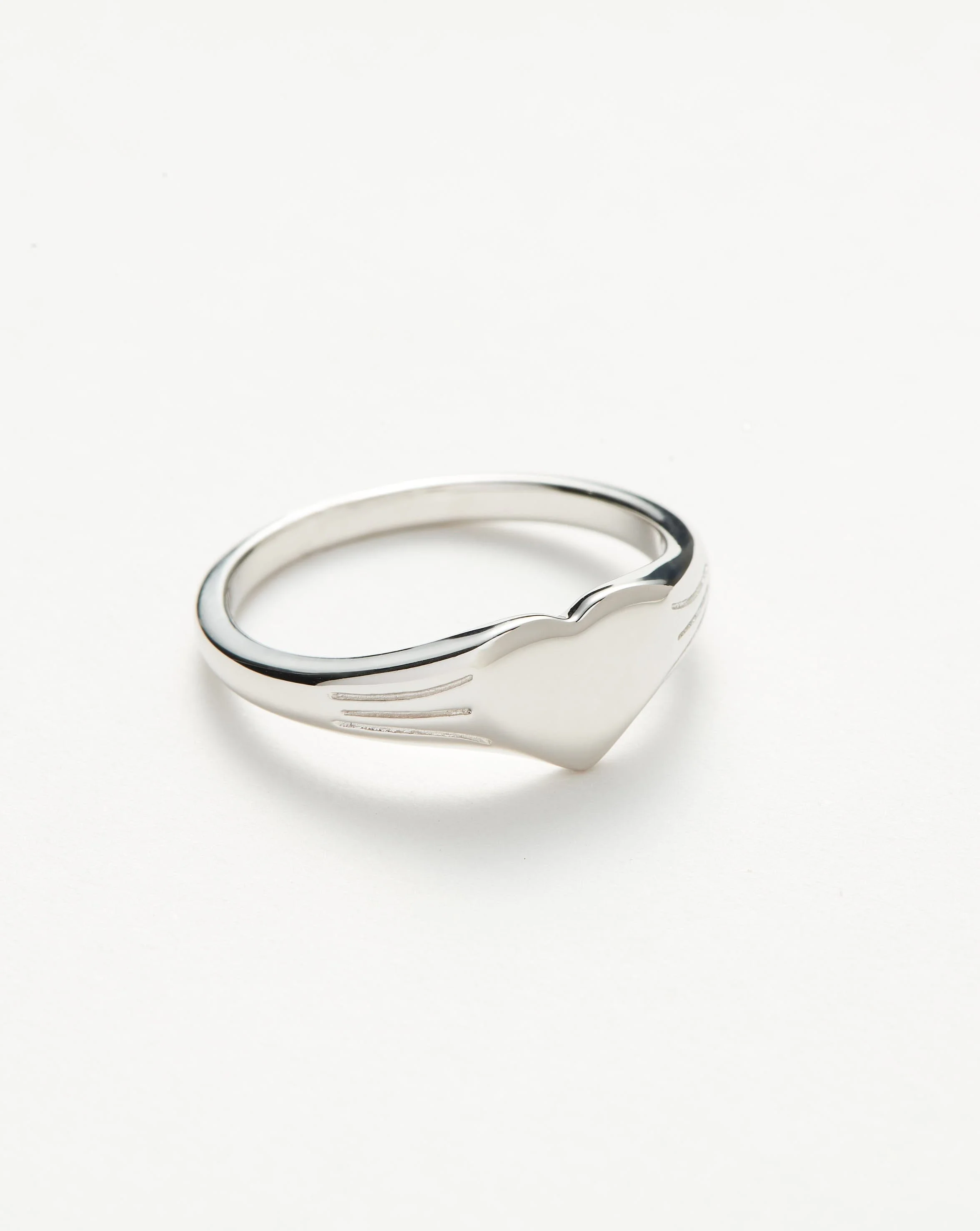 Engravable Heart Signet Ring - 1