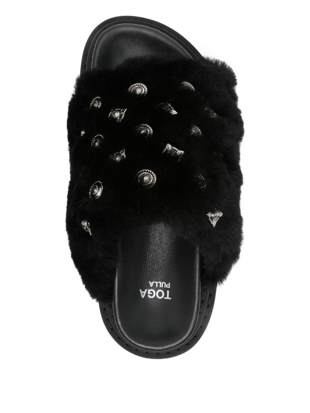 40mm shearling studded sandals - 4