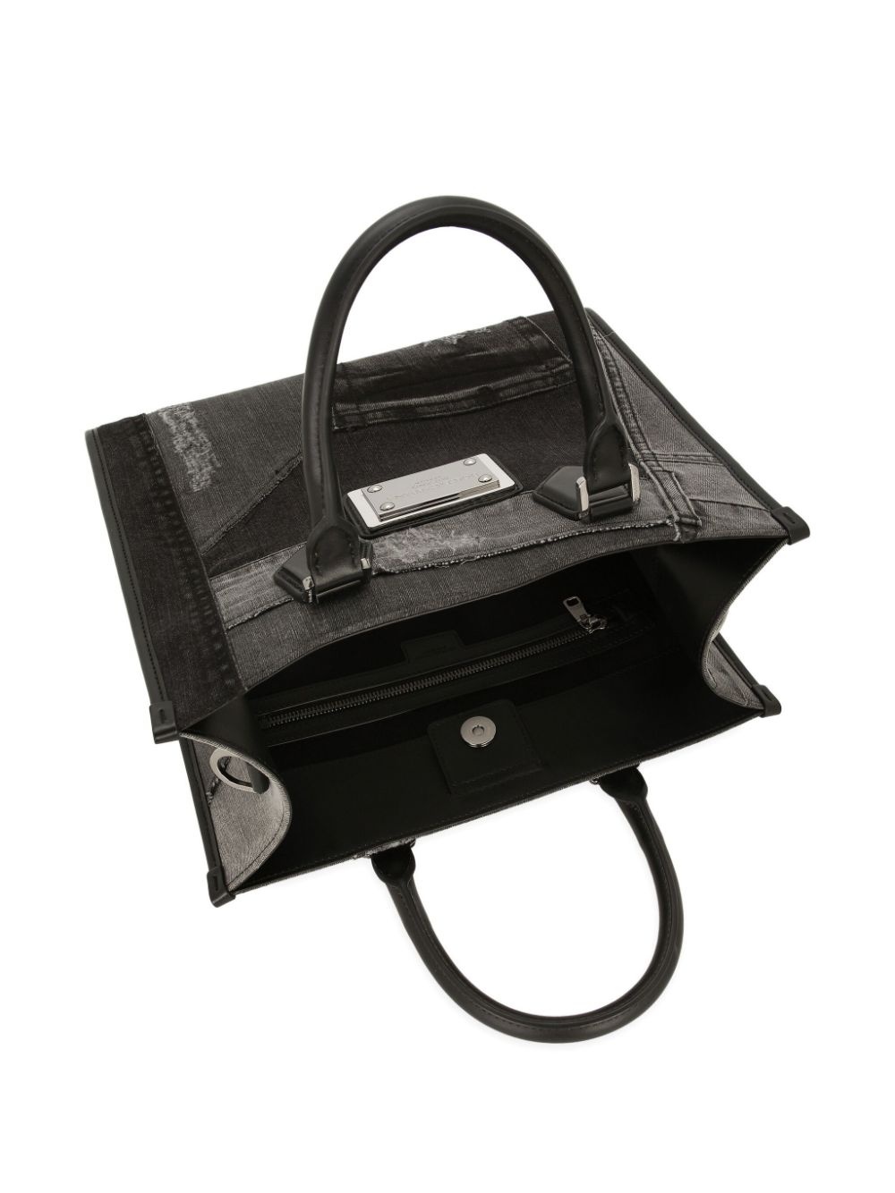 logo-plaque patchwork shoulder bag - 5