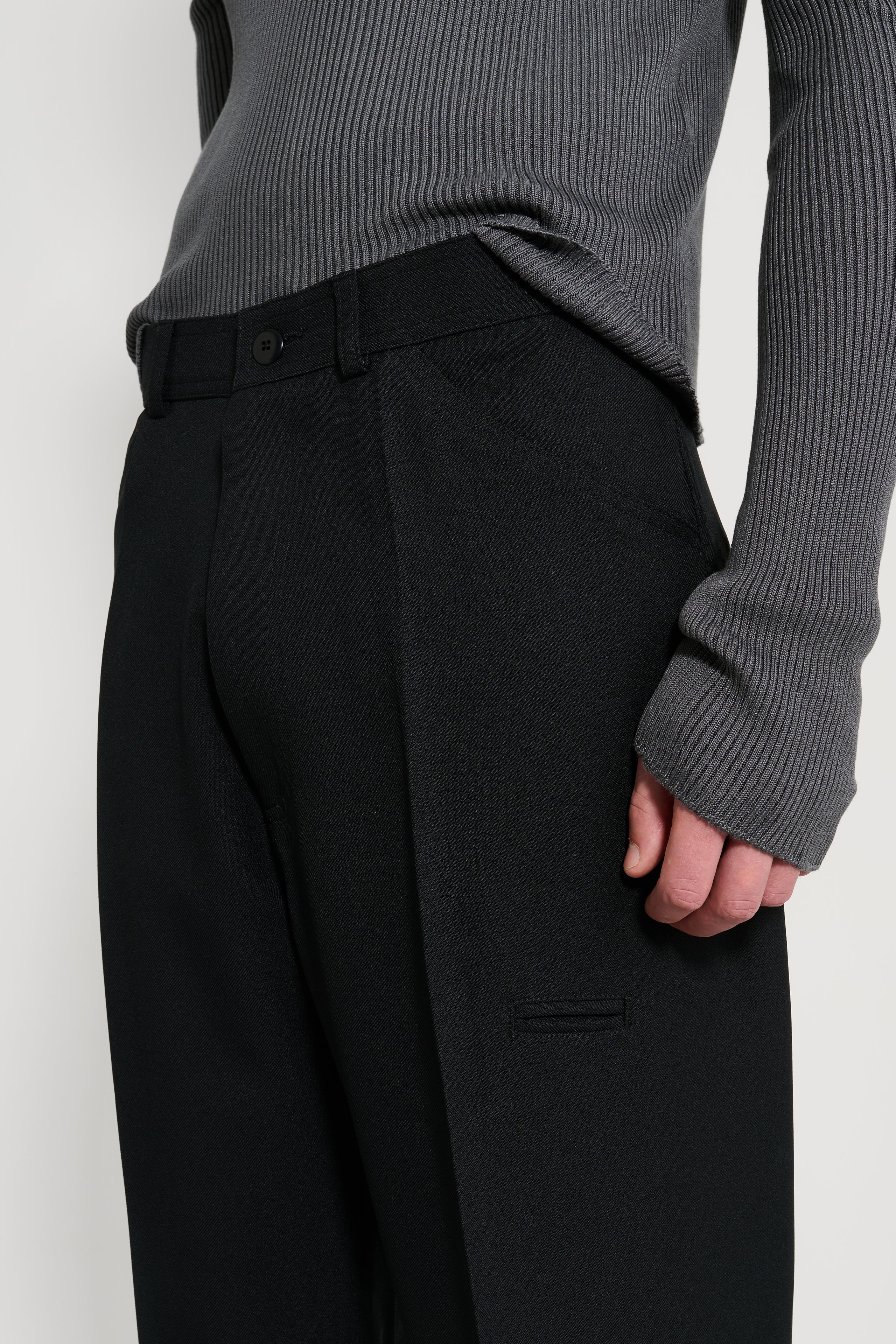 RANDOM IDENTITIES HIGH WAISTED PANTS BLACK - 3