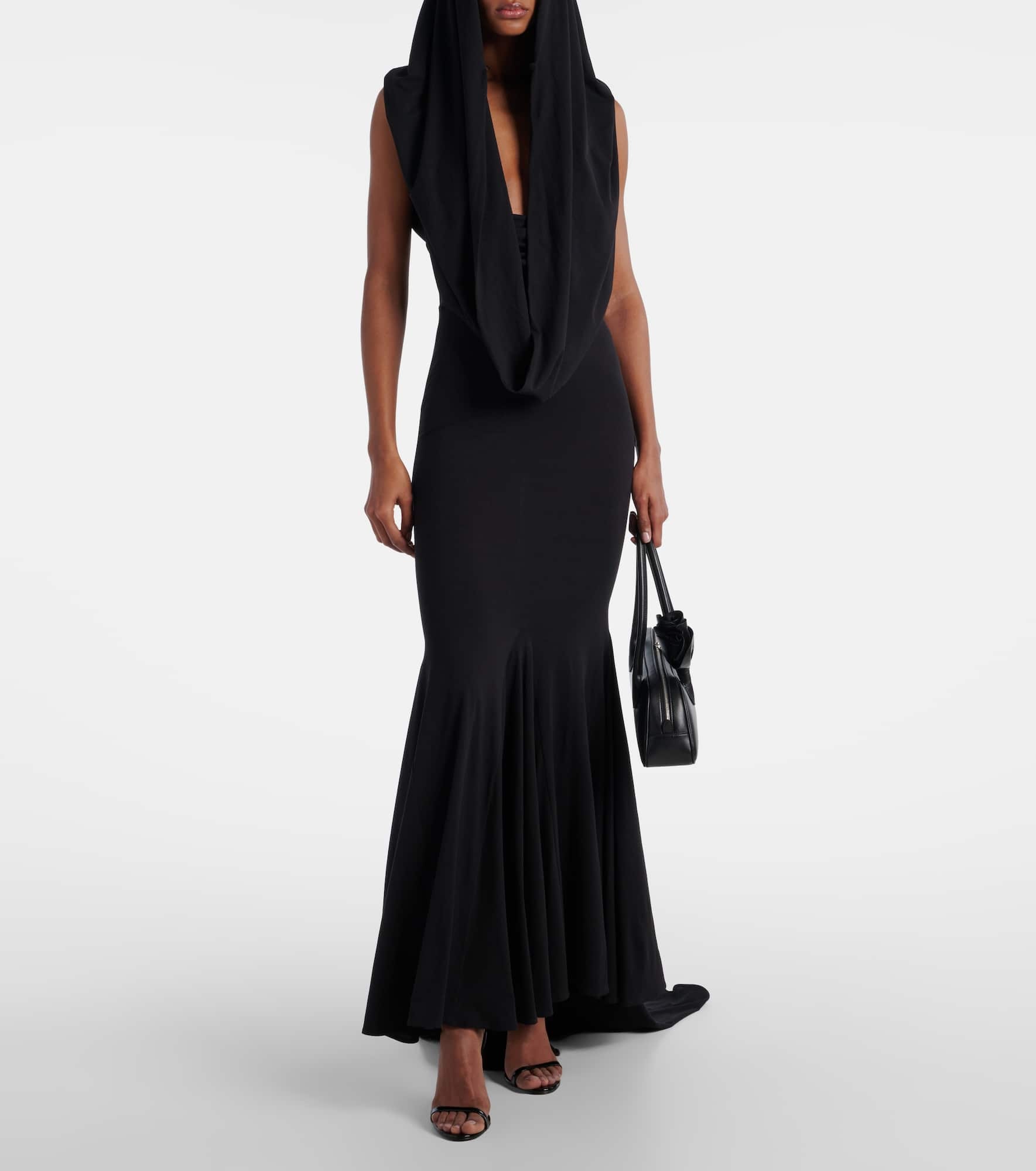 Hooded silk-blend jersey maxi dress - 2