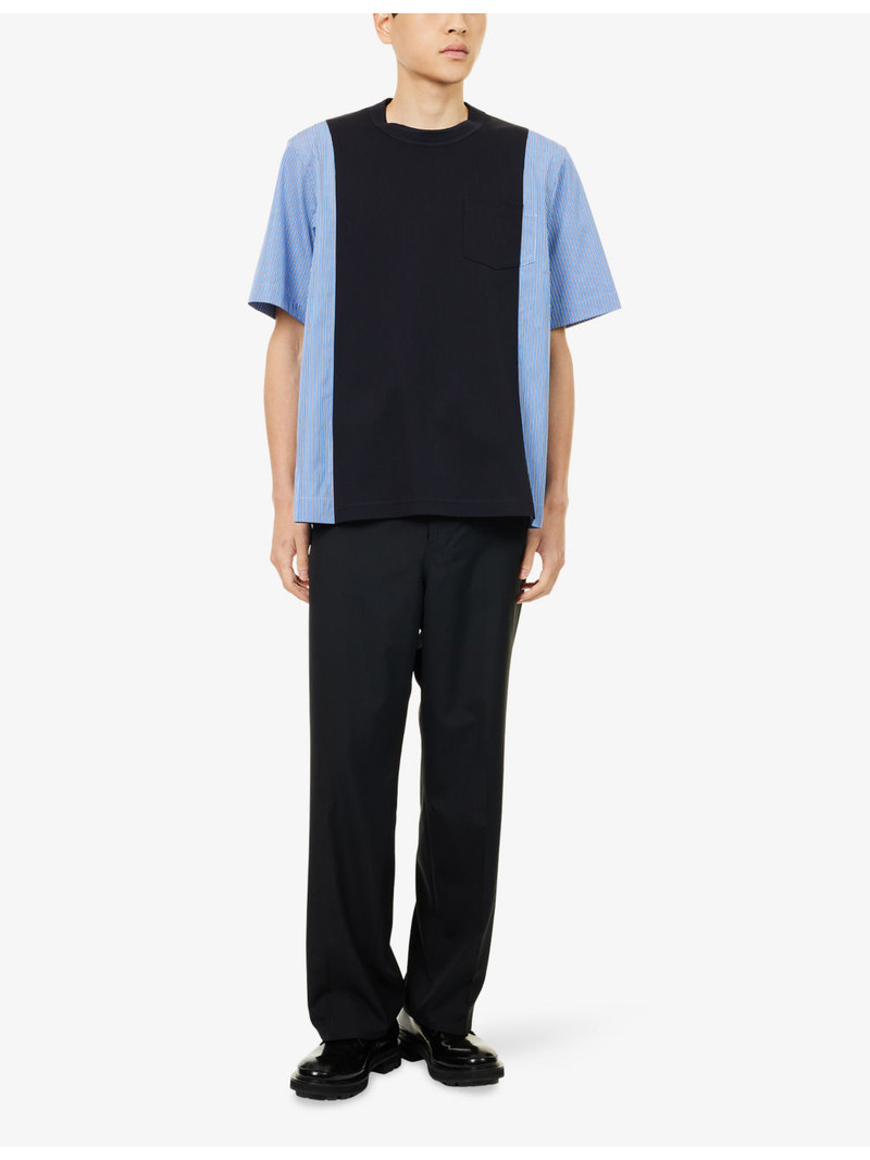 sacai Straight-Leg Belted Wool And Cupro Suiting Trousers outlook