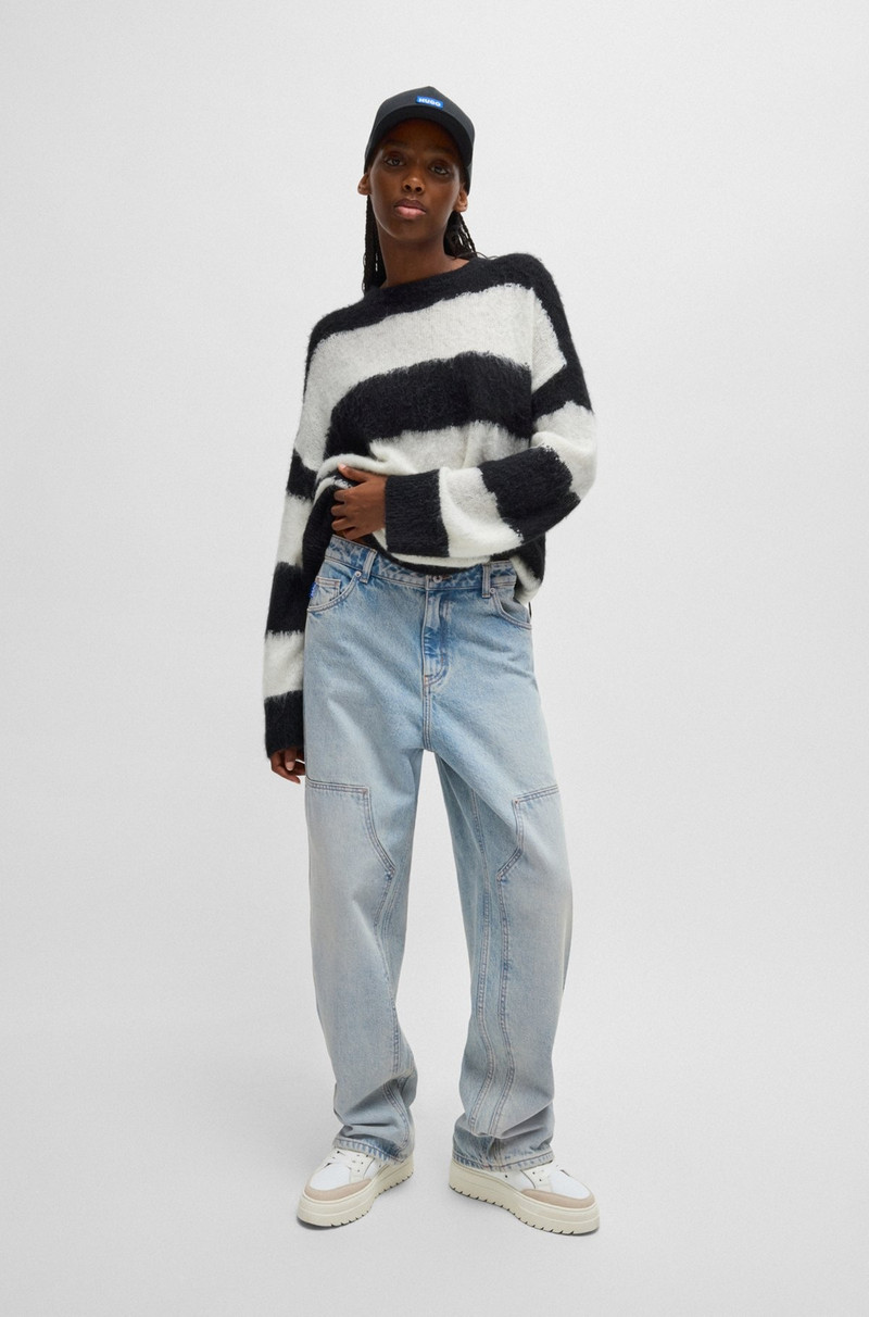 HUGO BAGGY-FIT JEANS IN BLUE RIGID DENIM outlook