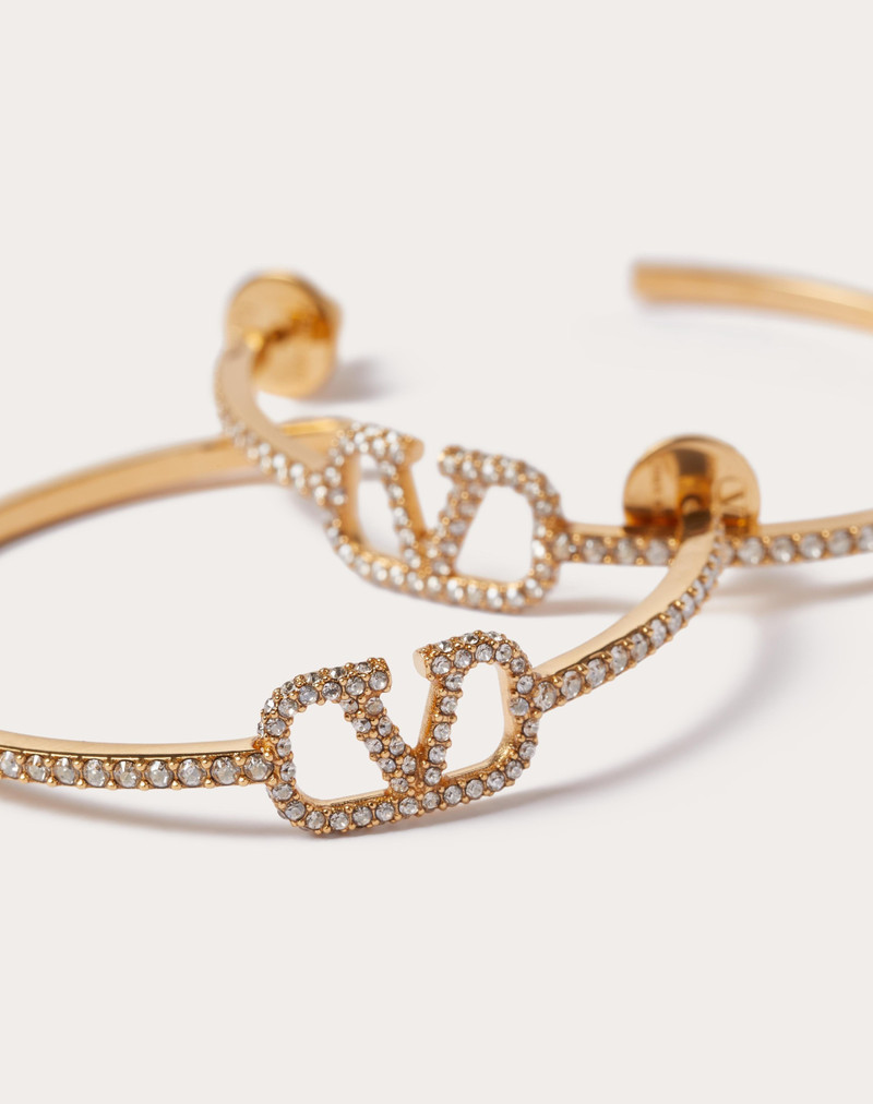 Valentino VLOGO SIGNATURE METAL AND SWAROVSKI® CRYSTAL EARRINGS outlook