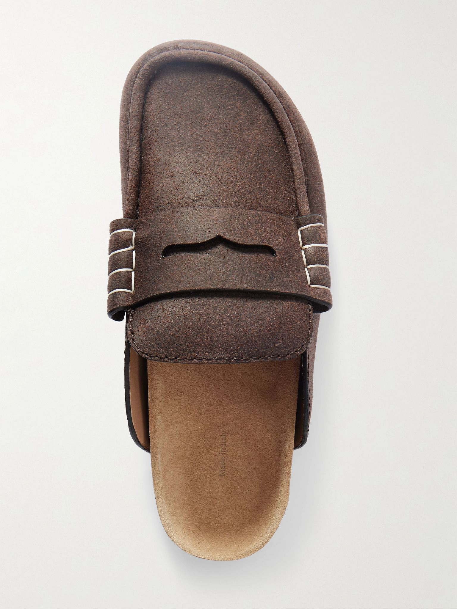 Stitch leather mules Brown - 5