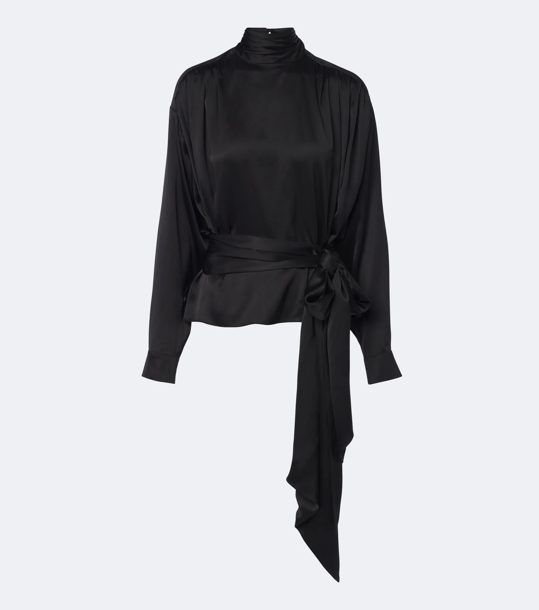 Bow-detail silk satin blouse - 1