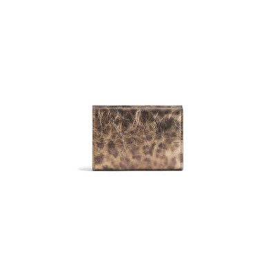 BALENCIAGA Women's Le Cagole Mini Wallet With Leopard Print in Brown outlook