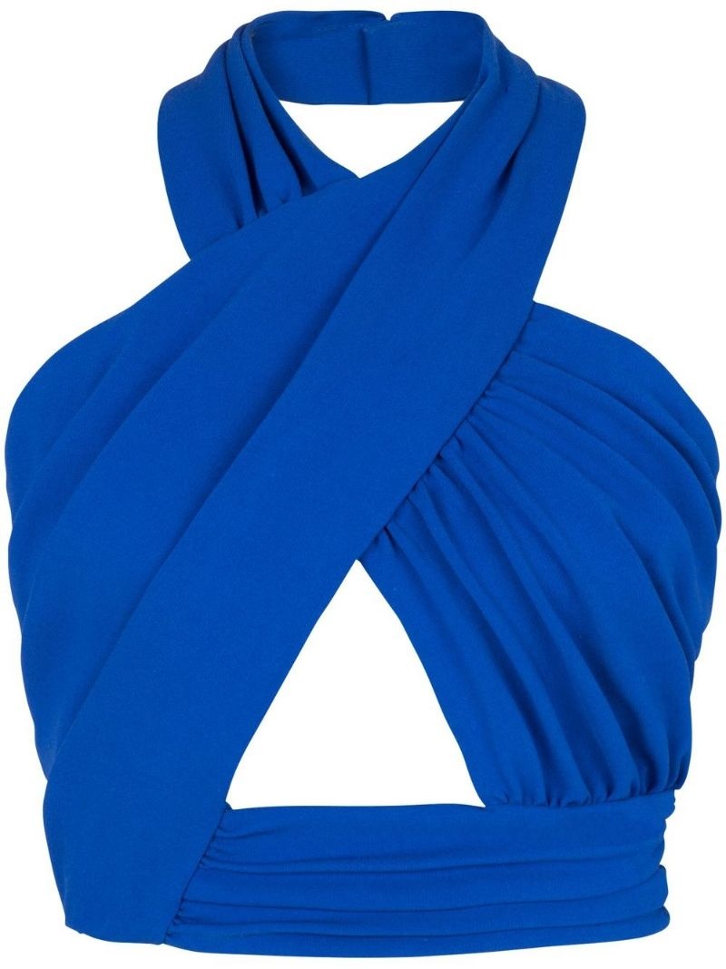 halterneck crossover-straps top - 1