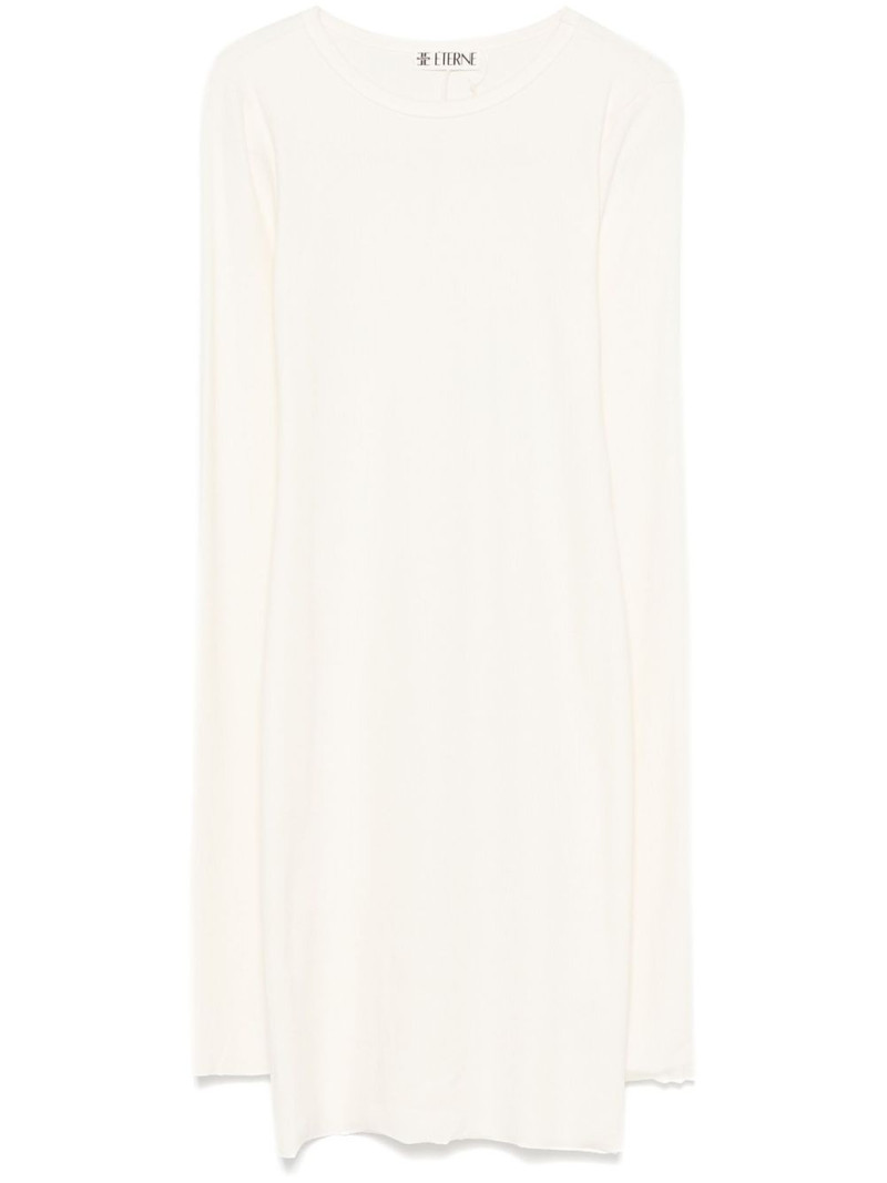 long-sleeve crew-neck mini dress - 1