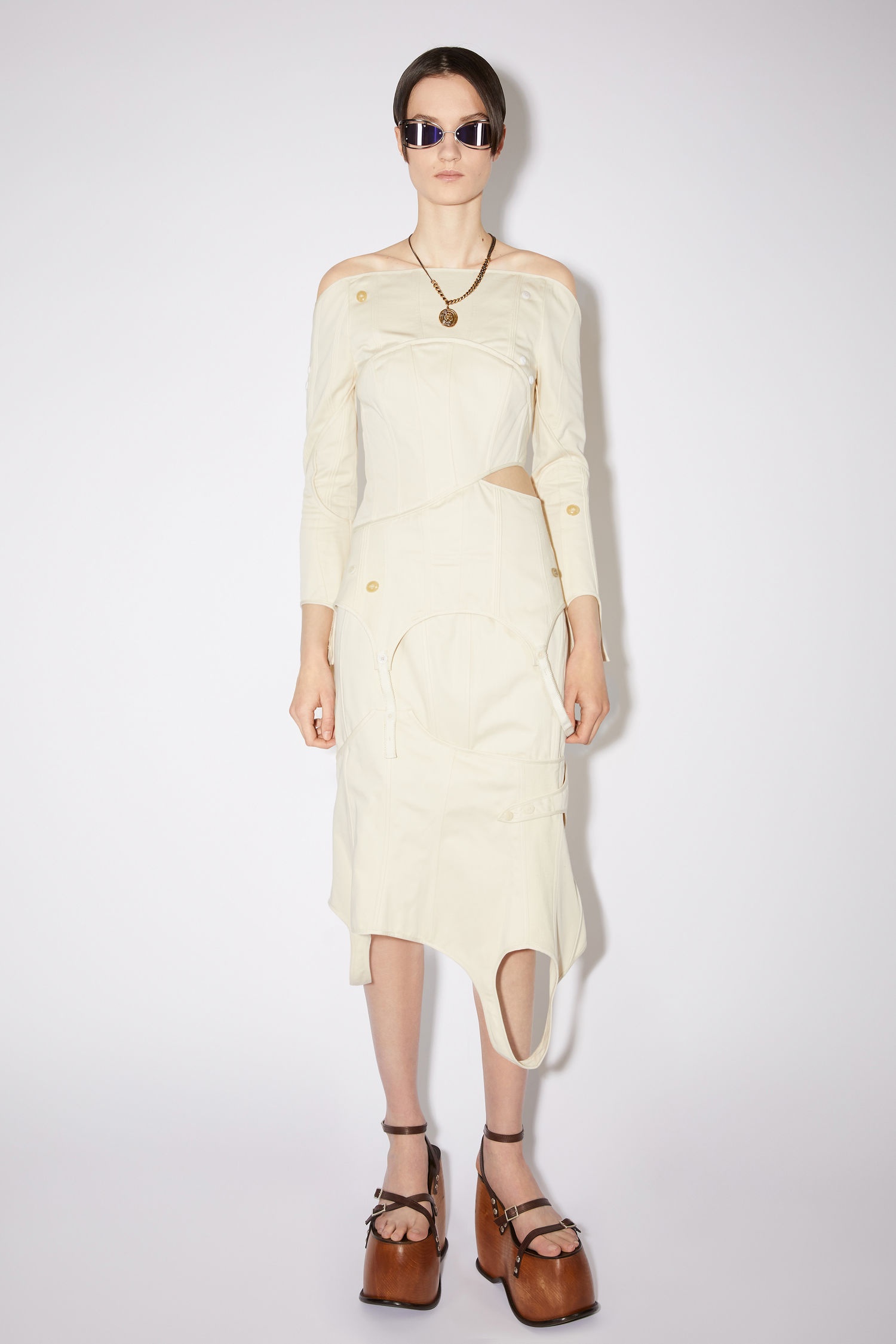 Long sleeve dress - White - 2