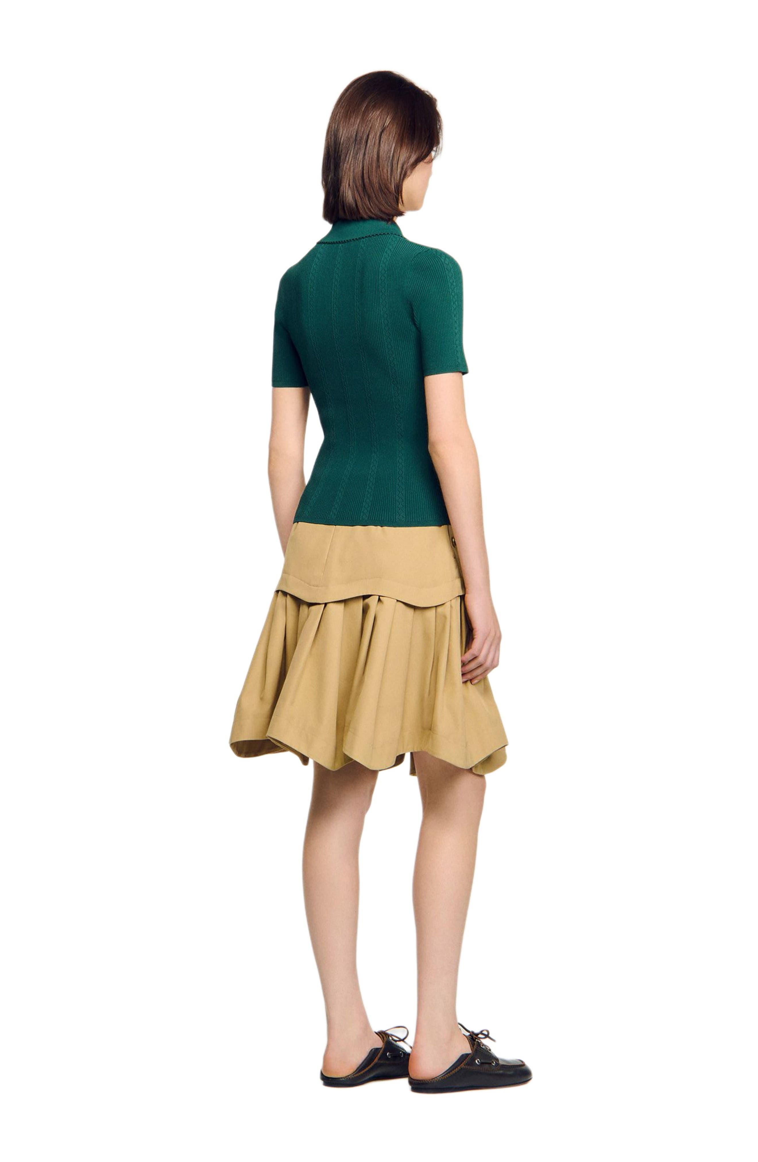 SANDRO Polo sweater in Dark Green at Nordstrom - 2