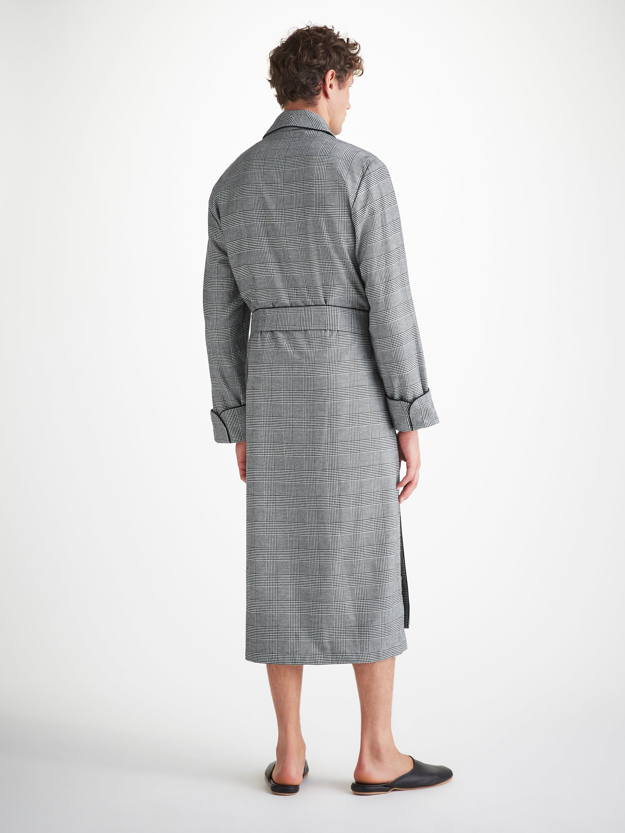 Men's Robe Kelburn 42 Brushed Cotton Black - 4