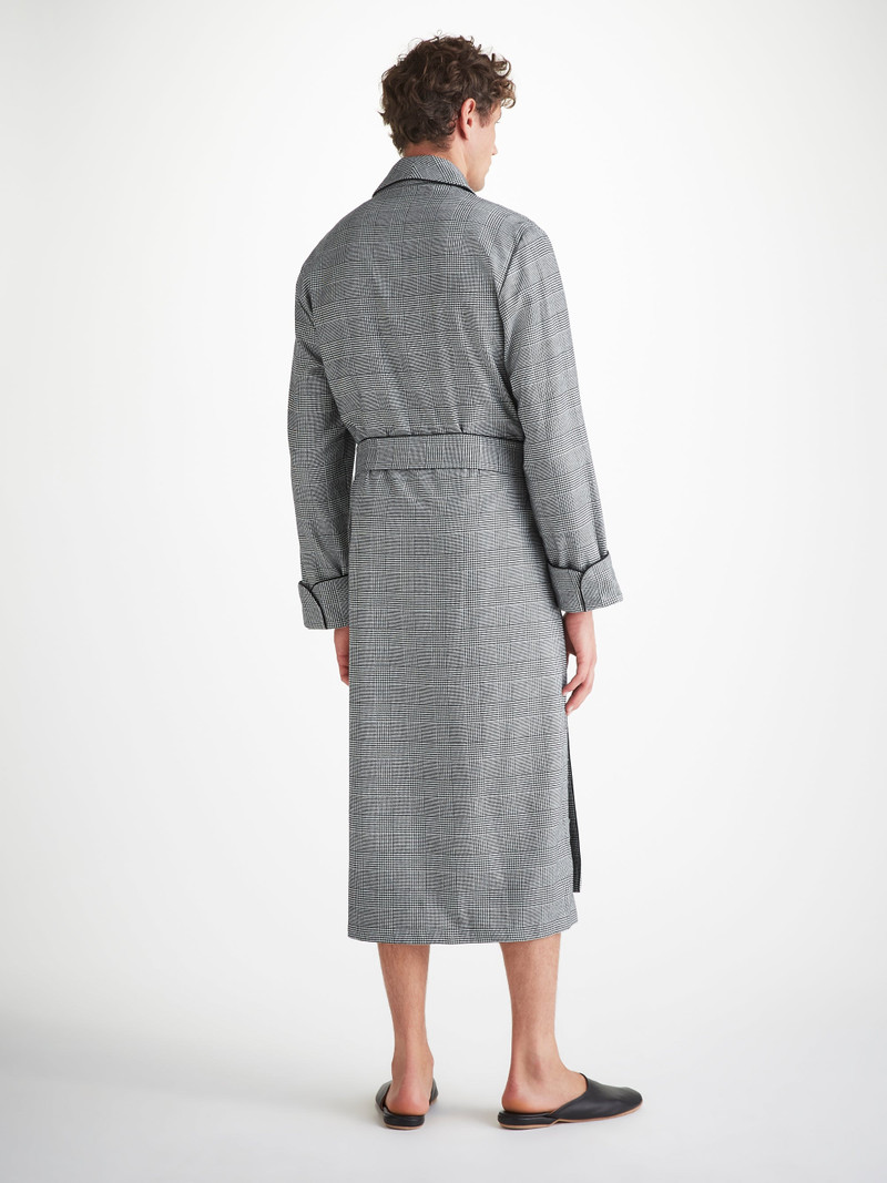 Men's Robe Kelburn 42 Brushed Cotton Black 4