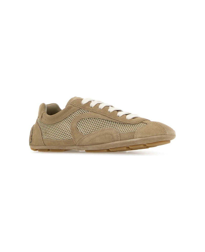 Prada Beige Suede And Mesh Montecarlo Sneakers outlook