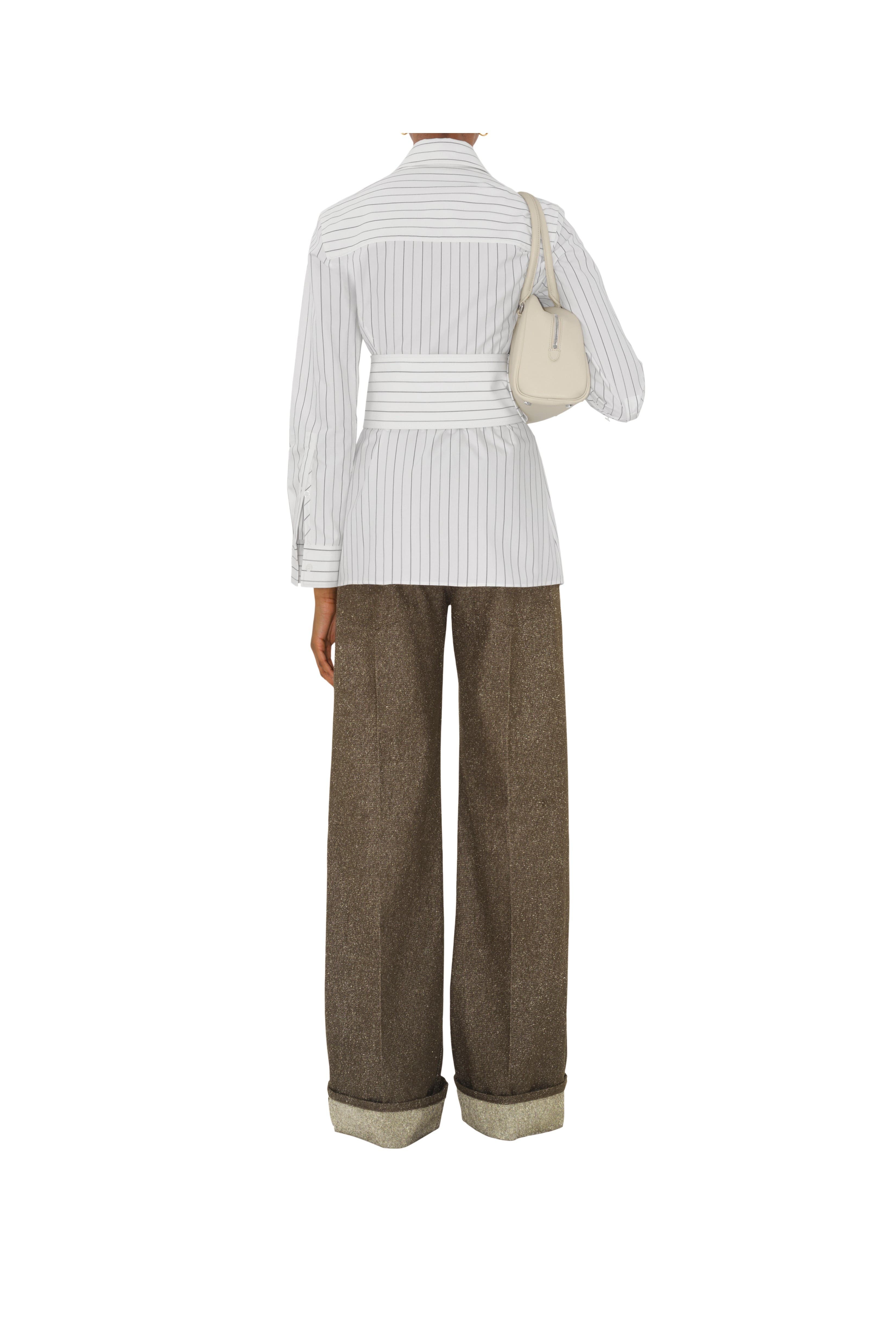 burberry Regular Fit Striped Cotton Shirt in String/coal at Nordstrom - 5