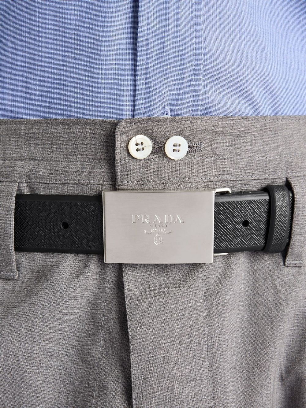 textured leather belt - 3