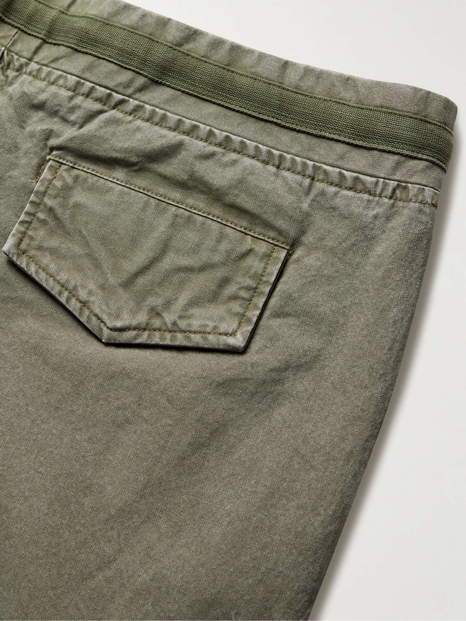 Tapered Cotton Drawstring Cargo Trousers - 5