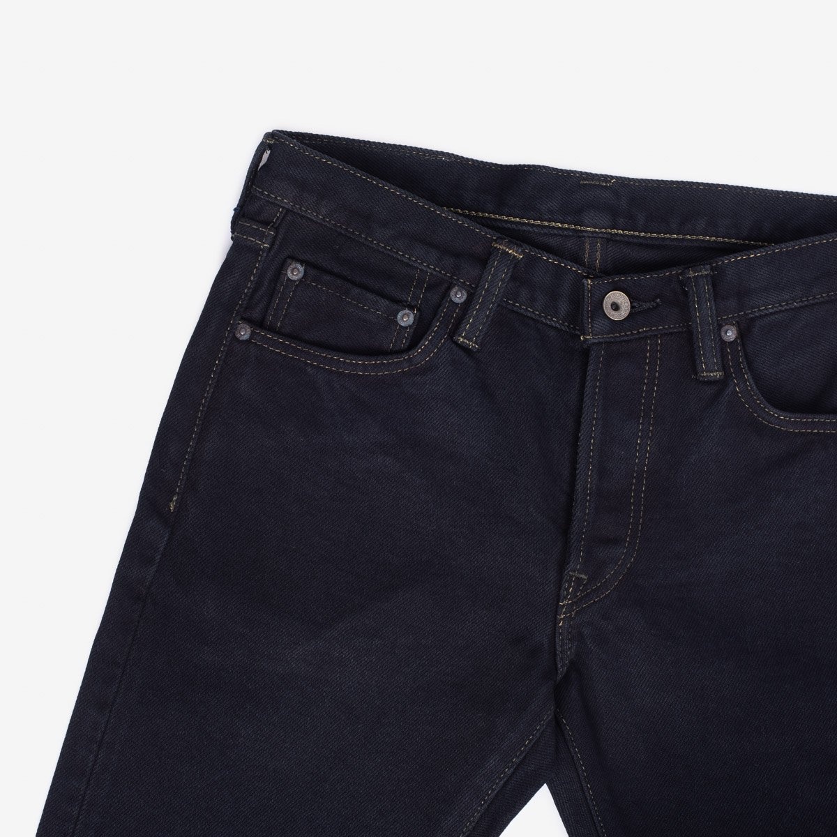 14oz Selvedge Denim Slim Tapered Cut Jeans - Indigo/Black