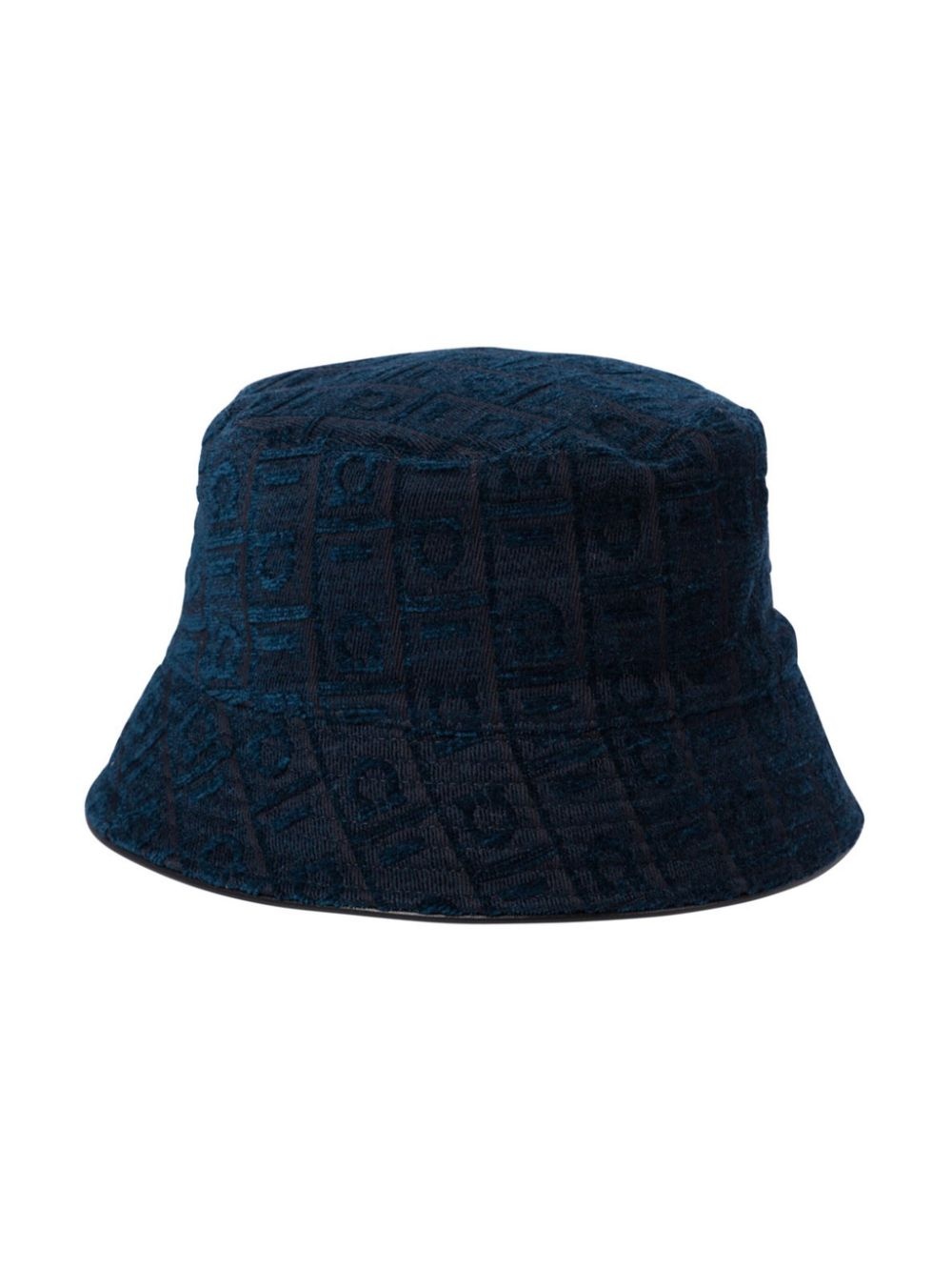 logo velvet bucket hat - 2