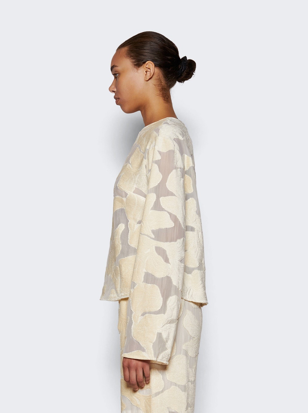 Sheer Ophelia Blouse Ivory - 4