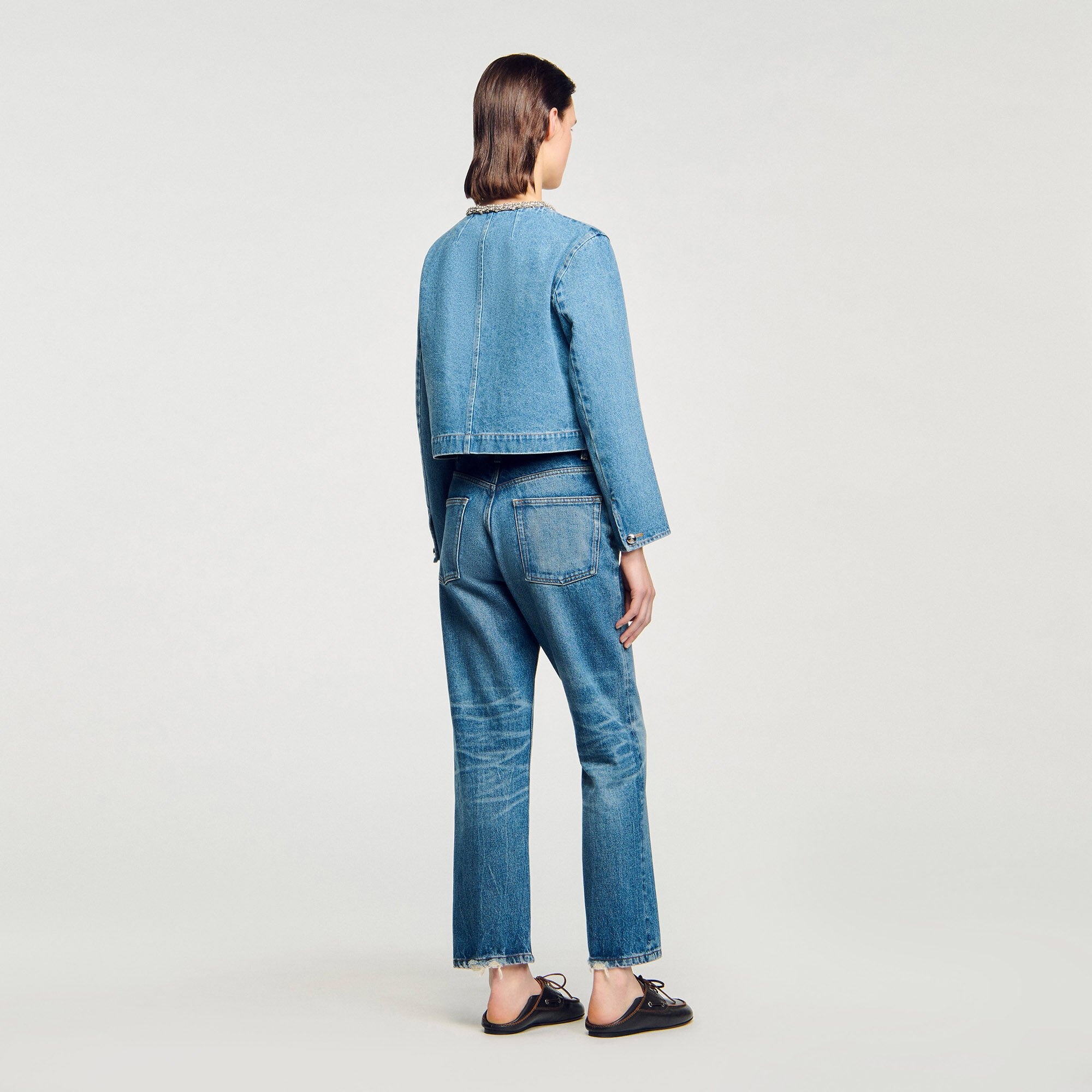 RHINESTONE DENIM JACKET - 5