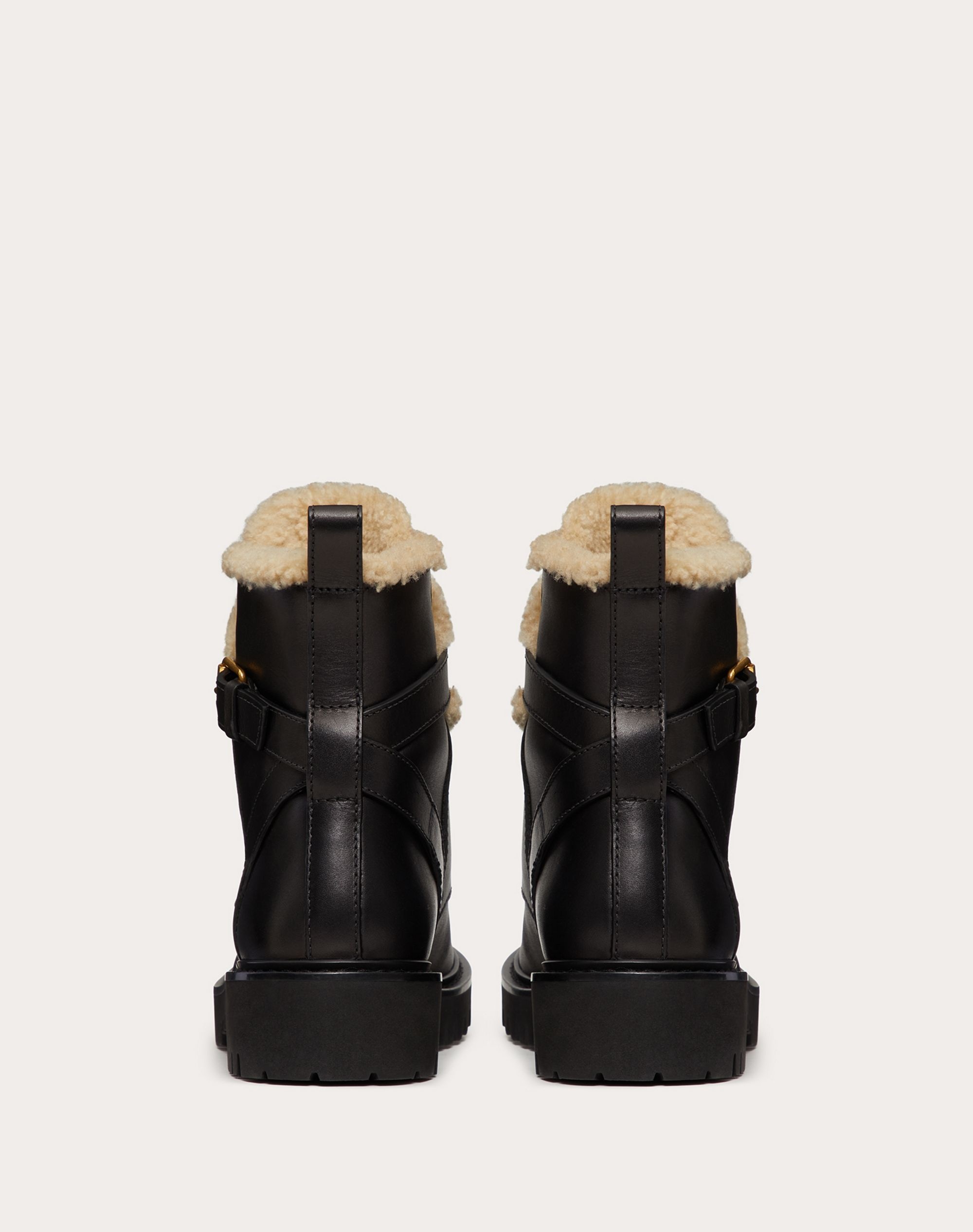 VLogo Signature Calfskin and Shearling Combat Boot 35 mm - 3