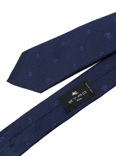 Etro paisley patterned-jacquard silk tie outlook