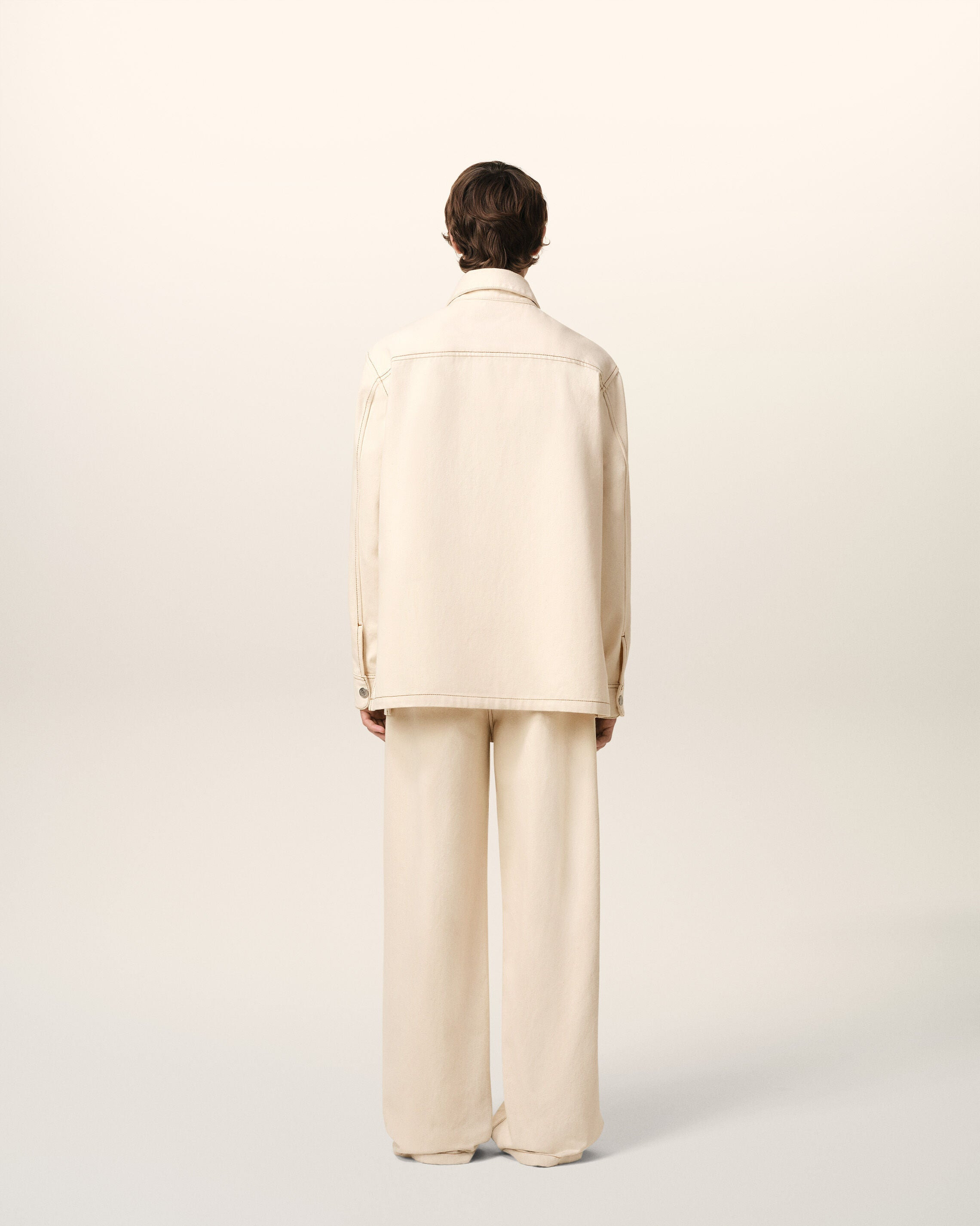 BEIGE COTTON AMI DE COEUR OVERSHIRT - 5