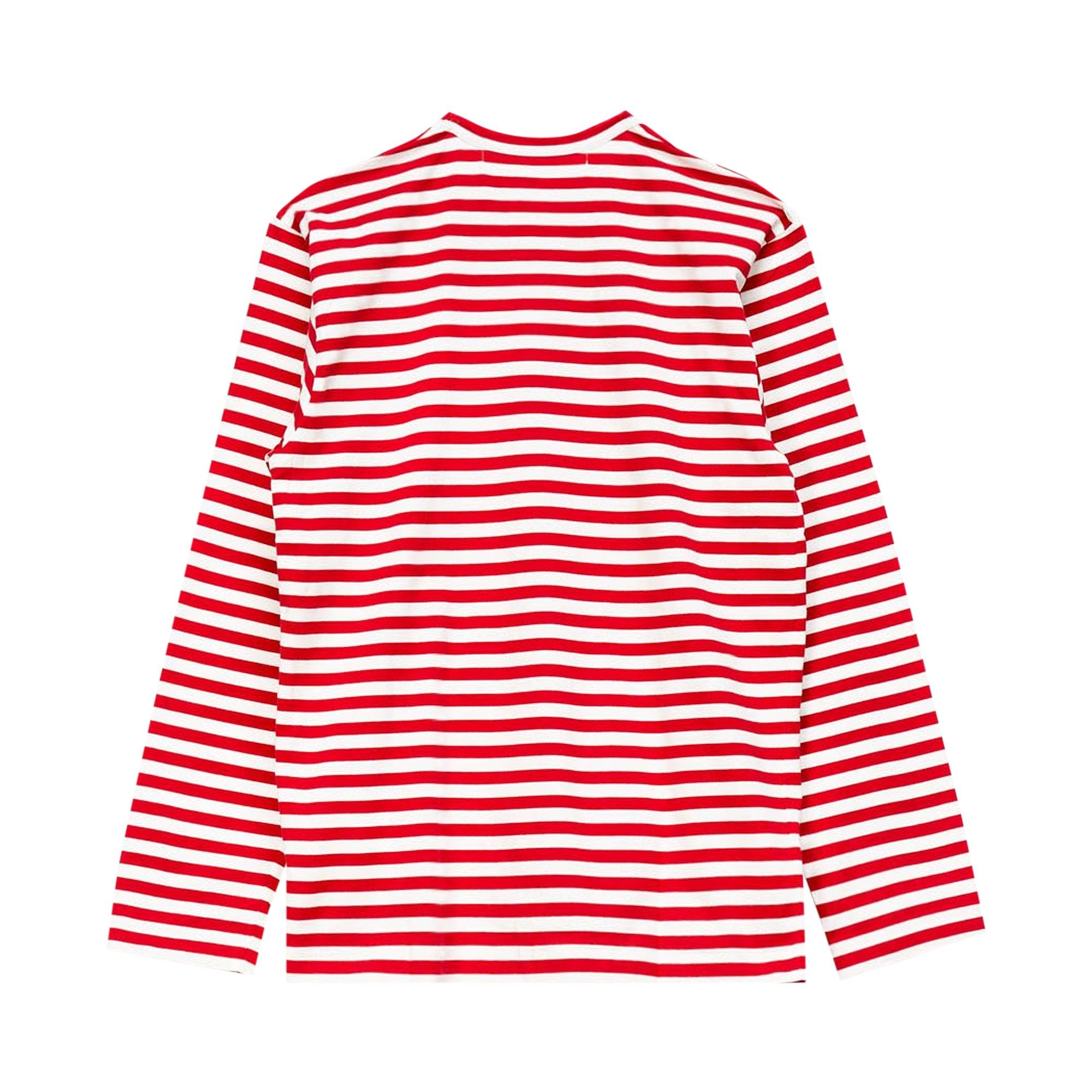 Comme des Garçons PLAY Striped T-Shirt 'Red/White' - 2