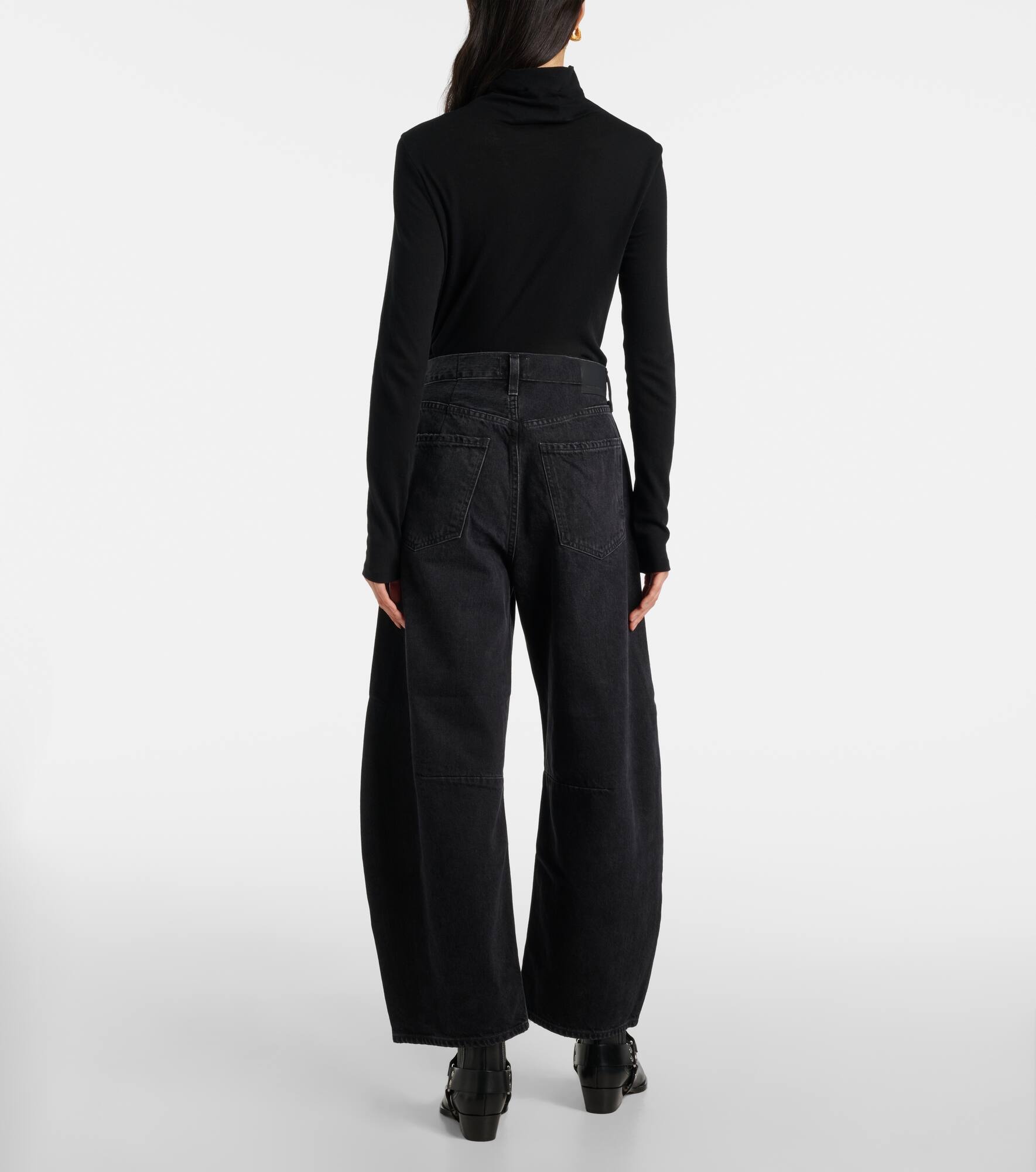 Horseshoe mid-rise barrel-leg jeans - 3