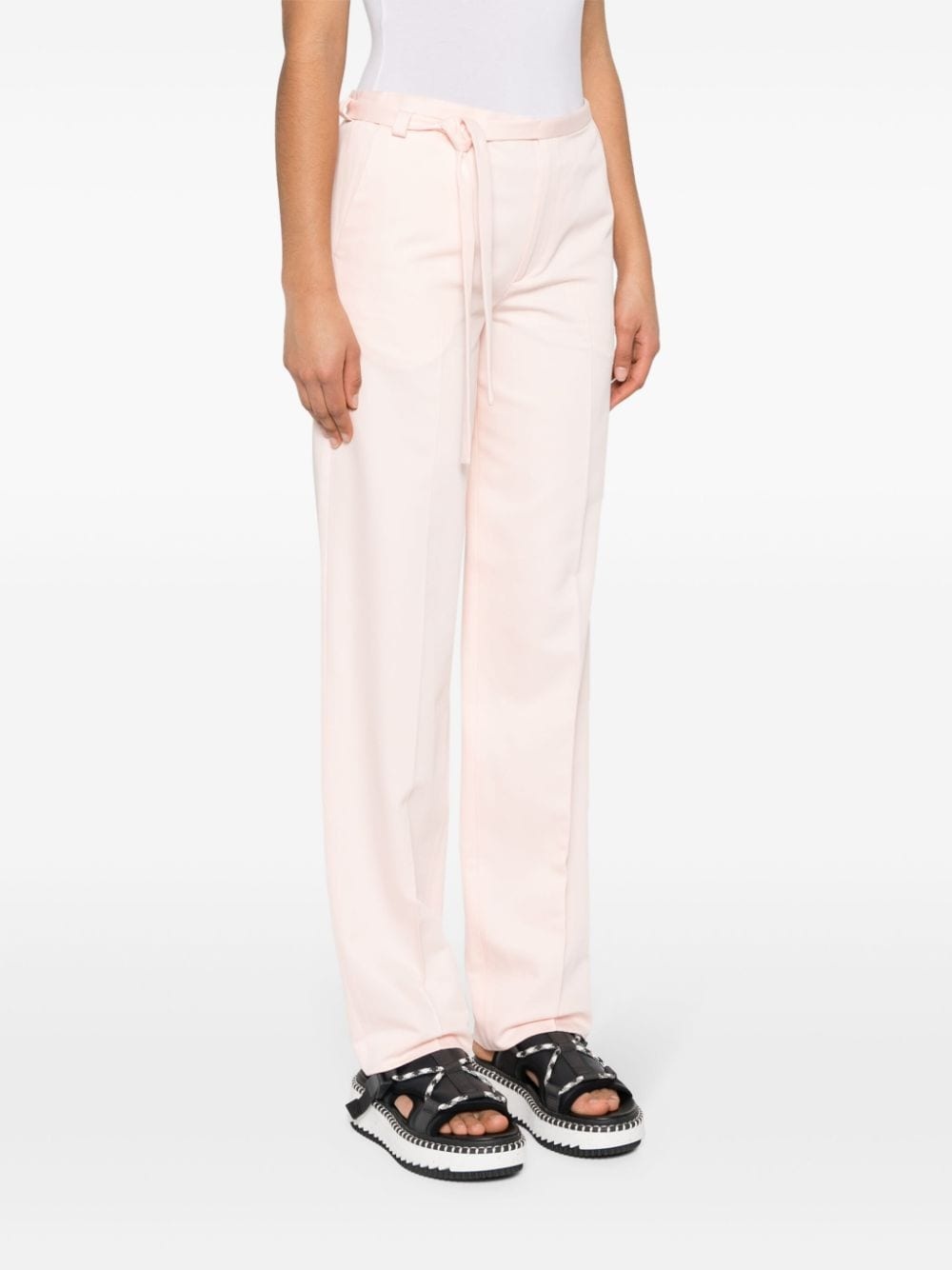 belted straight-leg trousers - 3