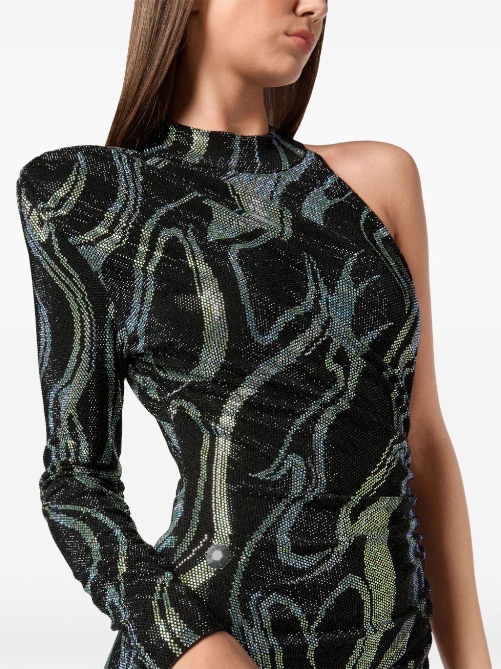rhinestone-embellished jersey maxi dress - 5