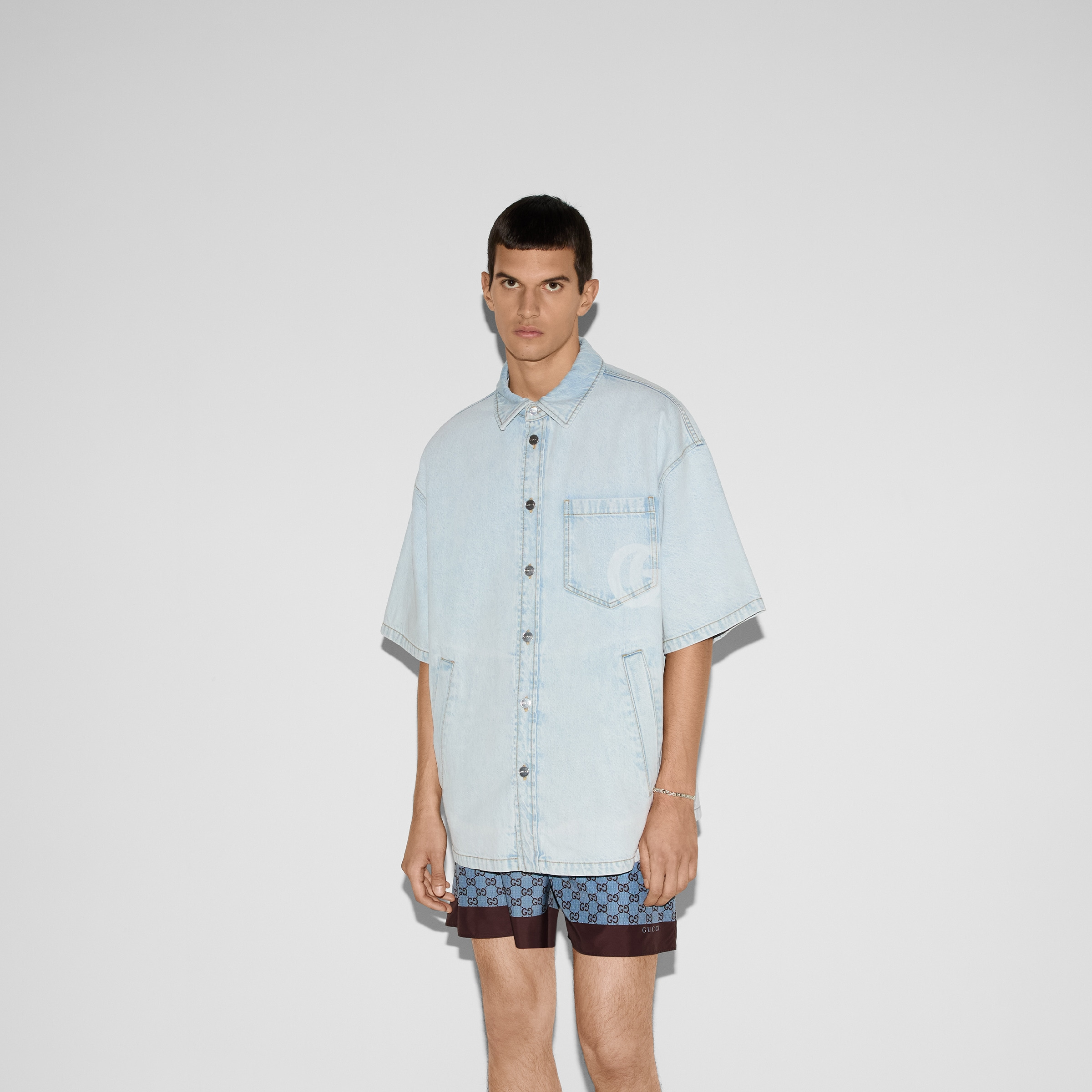 Lasered denim shirt - 3