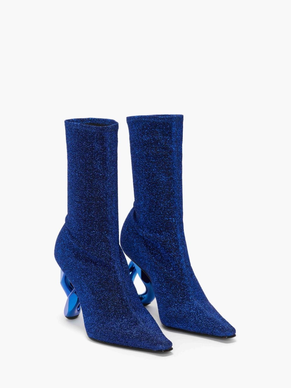 CHAIN HEEL ANKLE SOCK BOOTS - 2