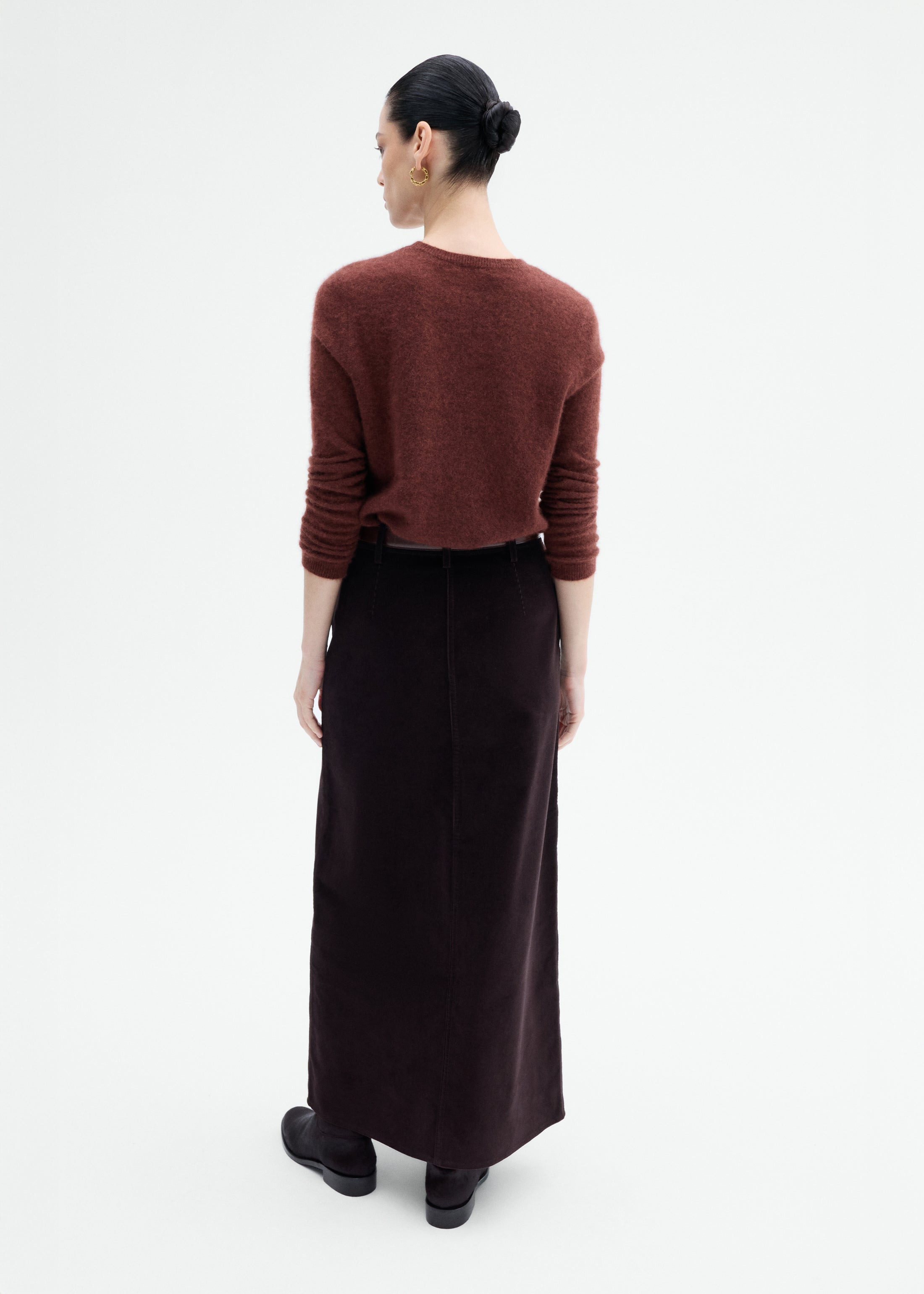 Corduroy Long Pencil Skirt - 4