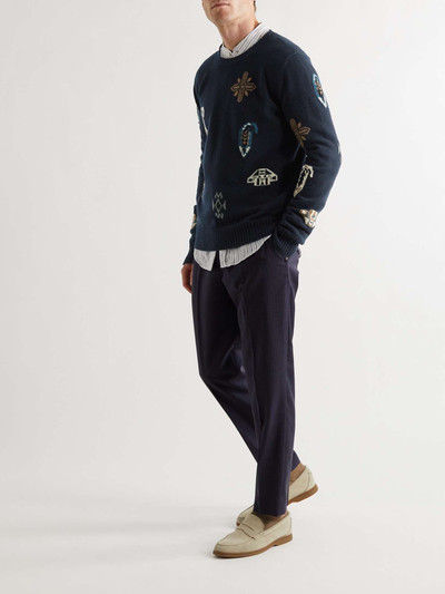 Etro Intarsia Wool and Cotton-Blend Sweater outlook