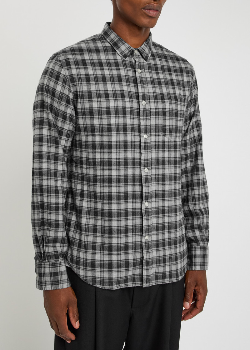 OFFICINE GÉNÉRALE Officine Générale Lipp Checked Brushed Cotton Shirt outlook