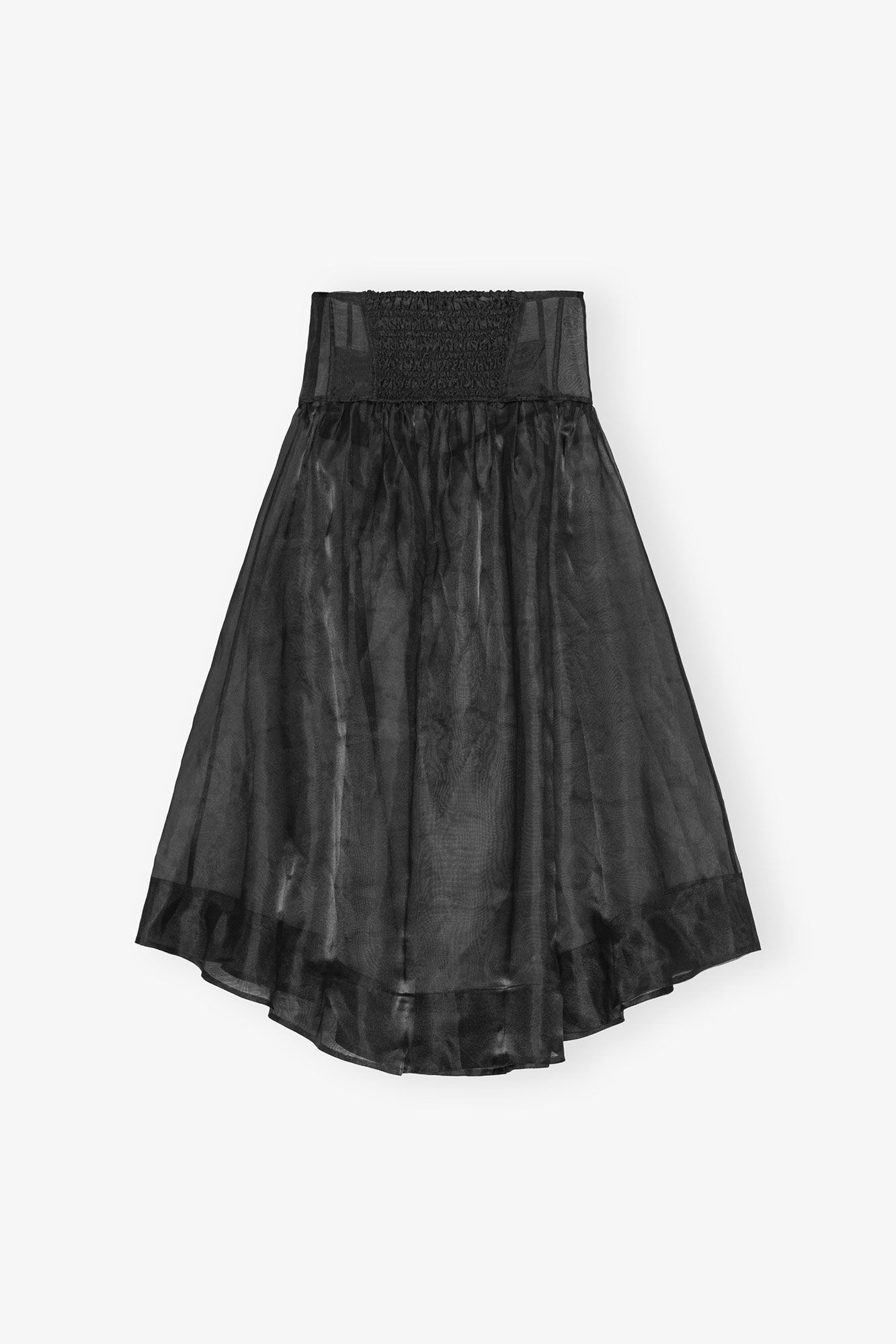 BLACK TECHNICAL ORGANZA POCKET SKIRT - 2