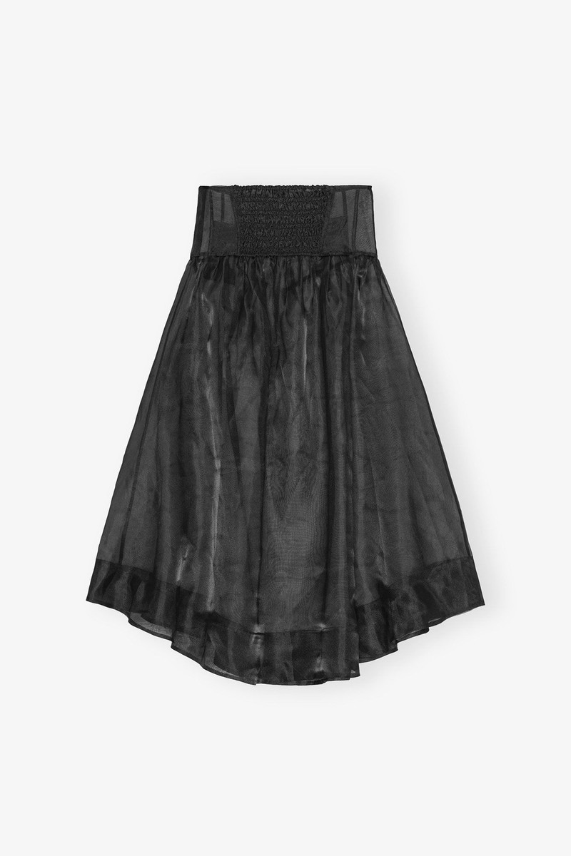 GANNI BLACK TECHNICAL ORGANZA POCKET SKIRT outlook