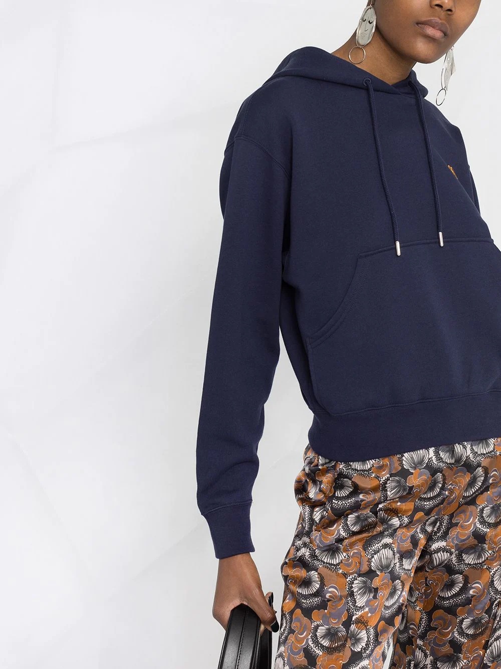 tiger patch cotton hoodie - 3