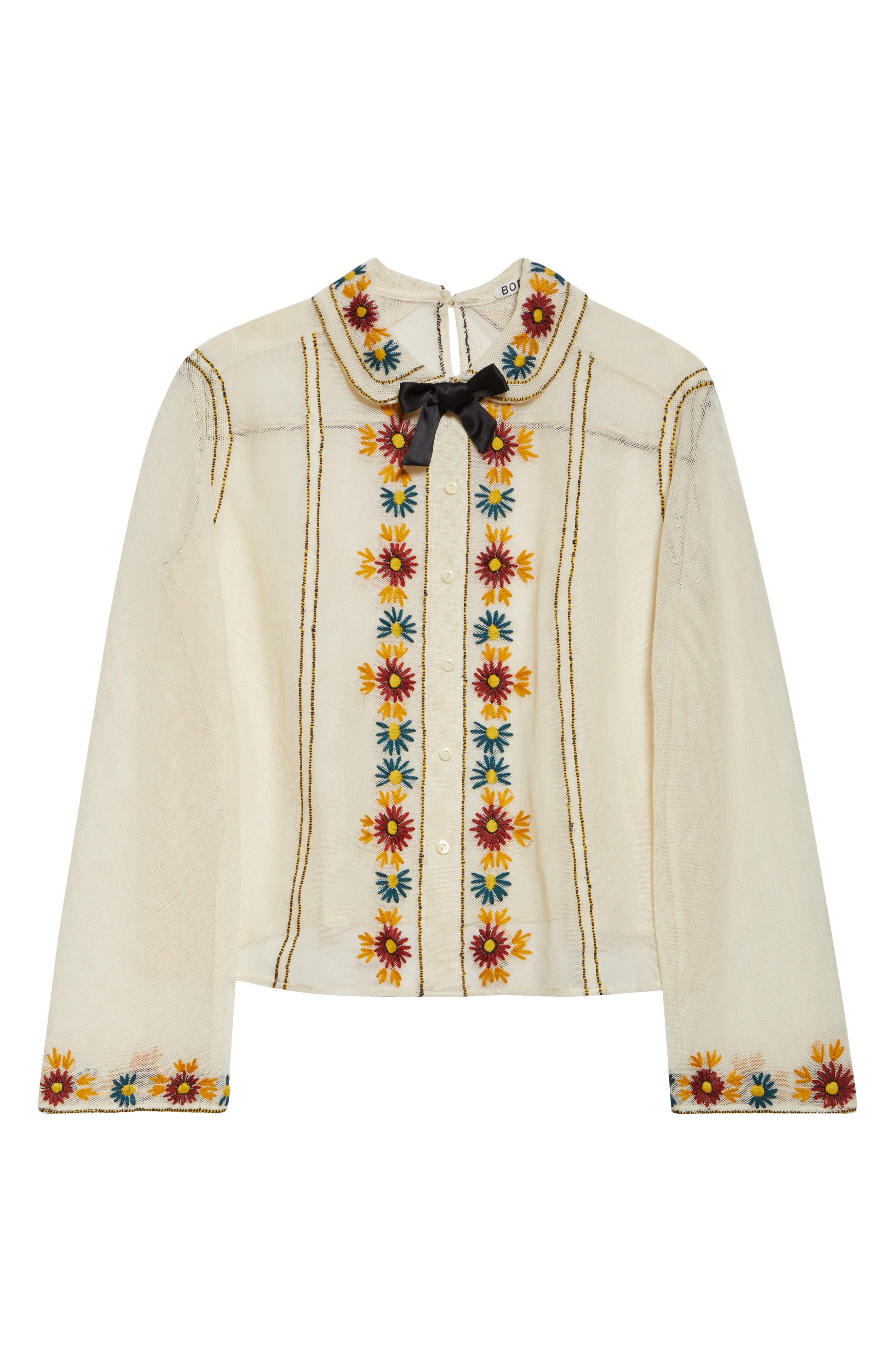 Bode Candyfloss Cotton Blouse in White Multi at Nordstrom - 6