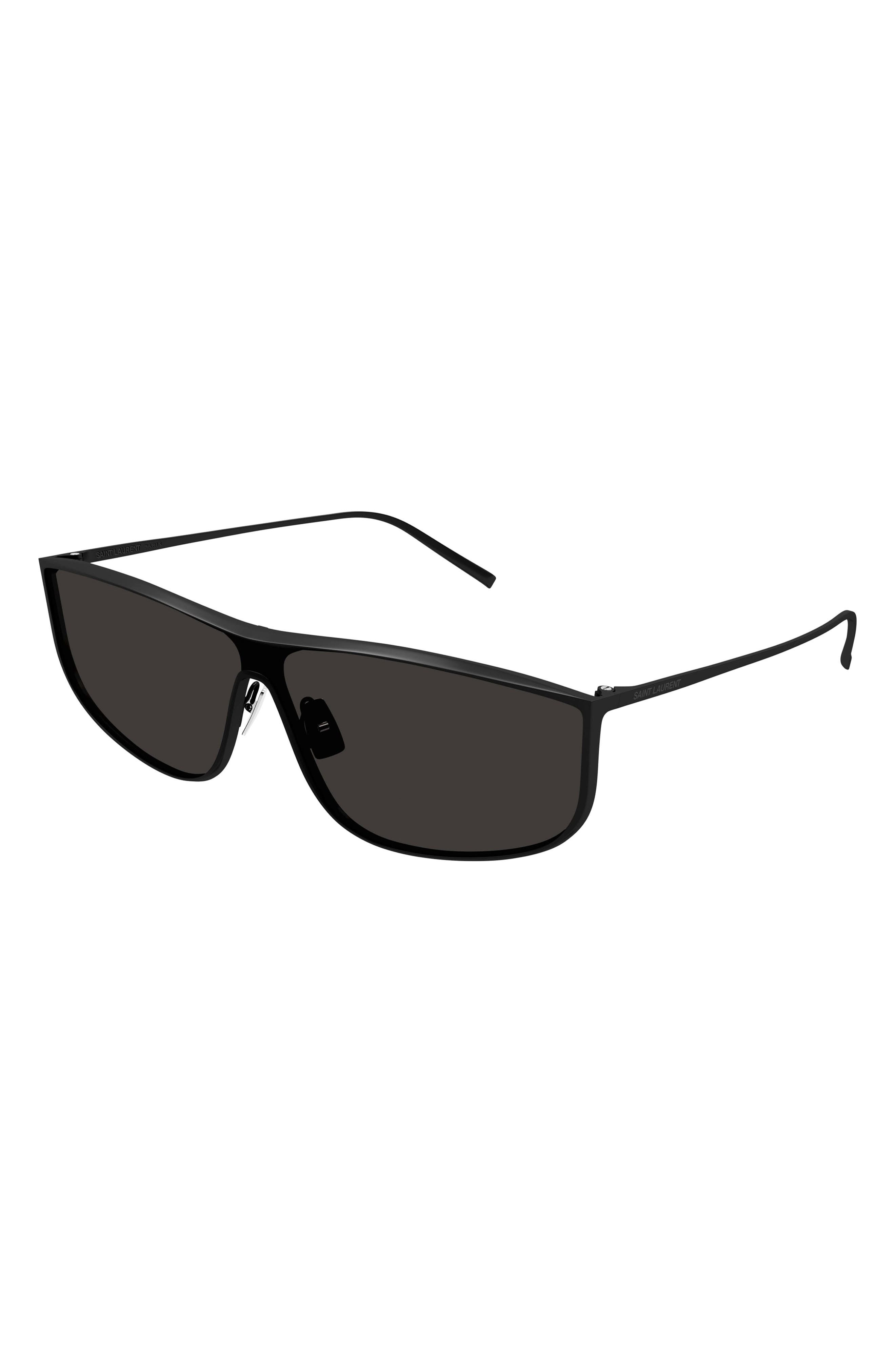 Saint Laurent Luna 99mm Shield Sunglasses in Black at Nordstrom - 2