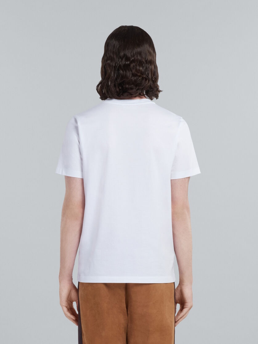 IVORY BIO COTTON T-SHIRT WITH GRAPHIC PRINT - 3