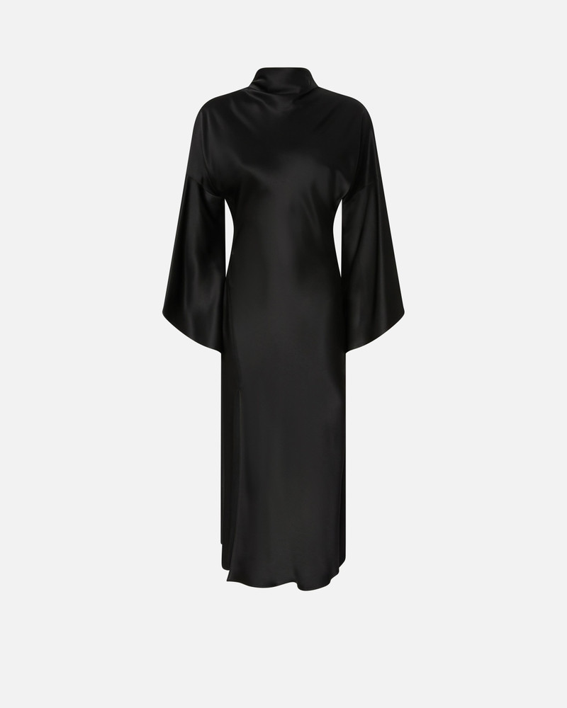 LONG, FLUID SATIN DRESS 1