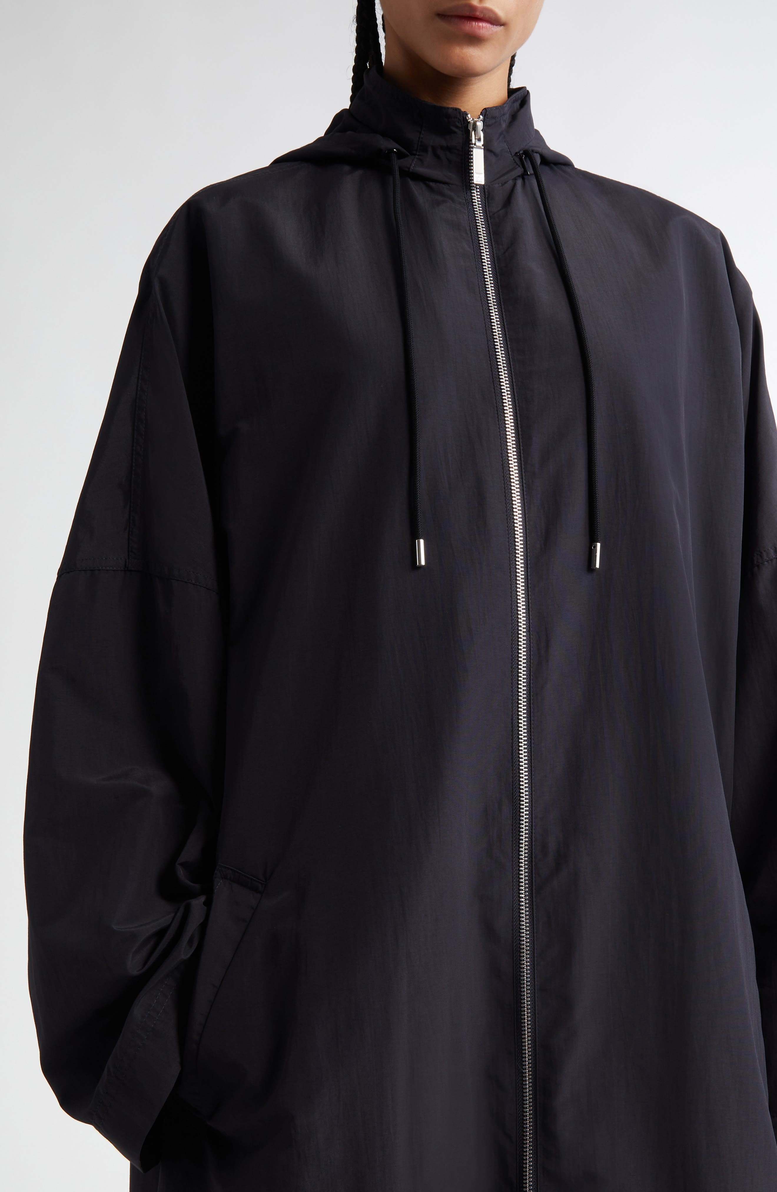 TOTEME Recycled Nylon A-Line Windbreaker Coat in Nightfall at Nordstrom - 4
